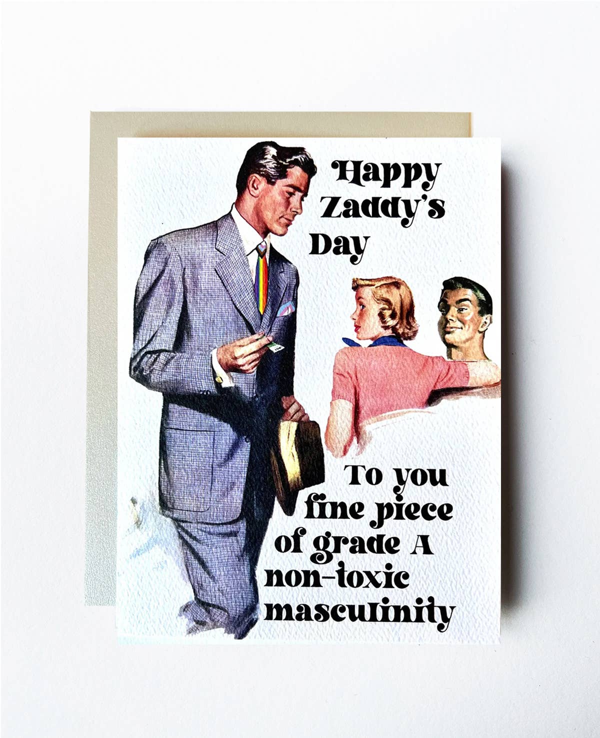 The Twentieth- Zaddy Mid-Century Modern Vintage LGBTQAI+ Father's Day Card