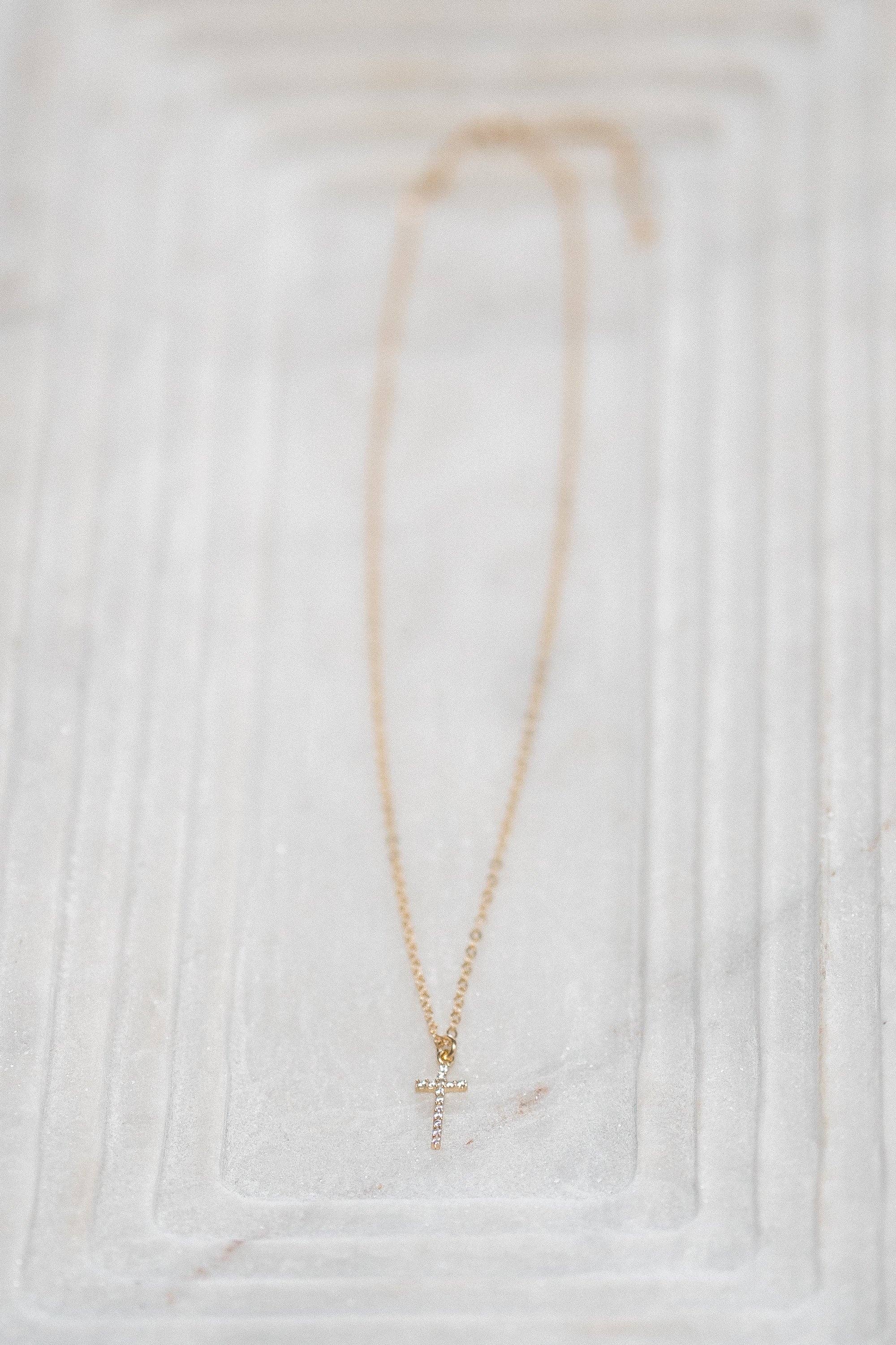 Reva Grey- Dainty Cross Necklace