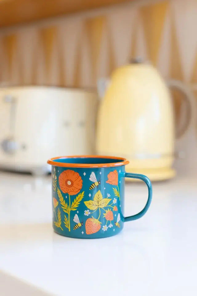 Trek Light- Enamel Coffee & Camp Mug | Garden Buzz | 16 oz | Poppies