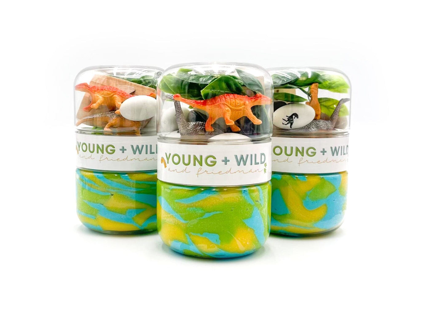 Young + Wild and Friedman- Grab & Go Dough Jar - Dinosaur