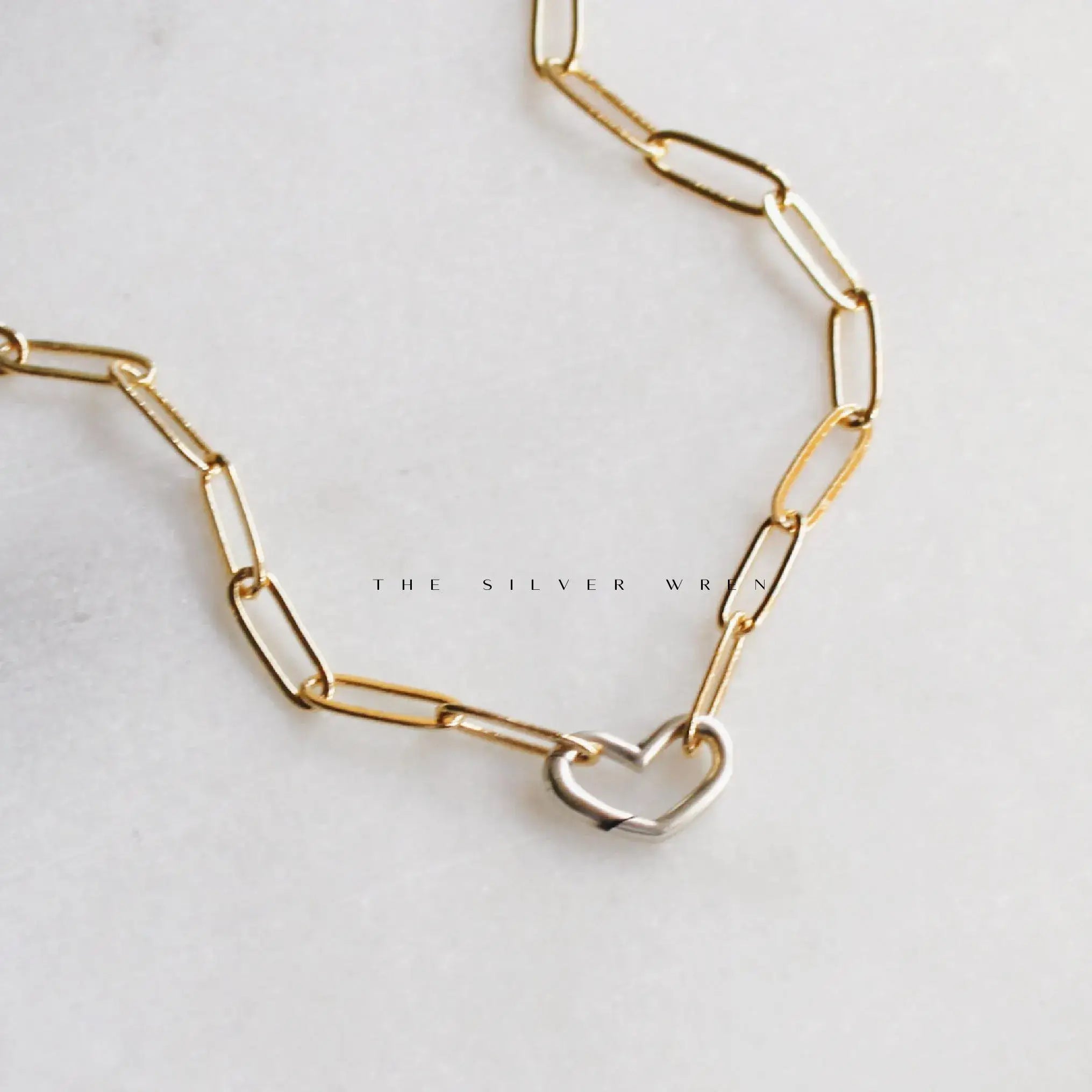 The Silver Wren- Heart Carabiner Charm Holder Necklace