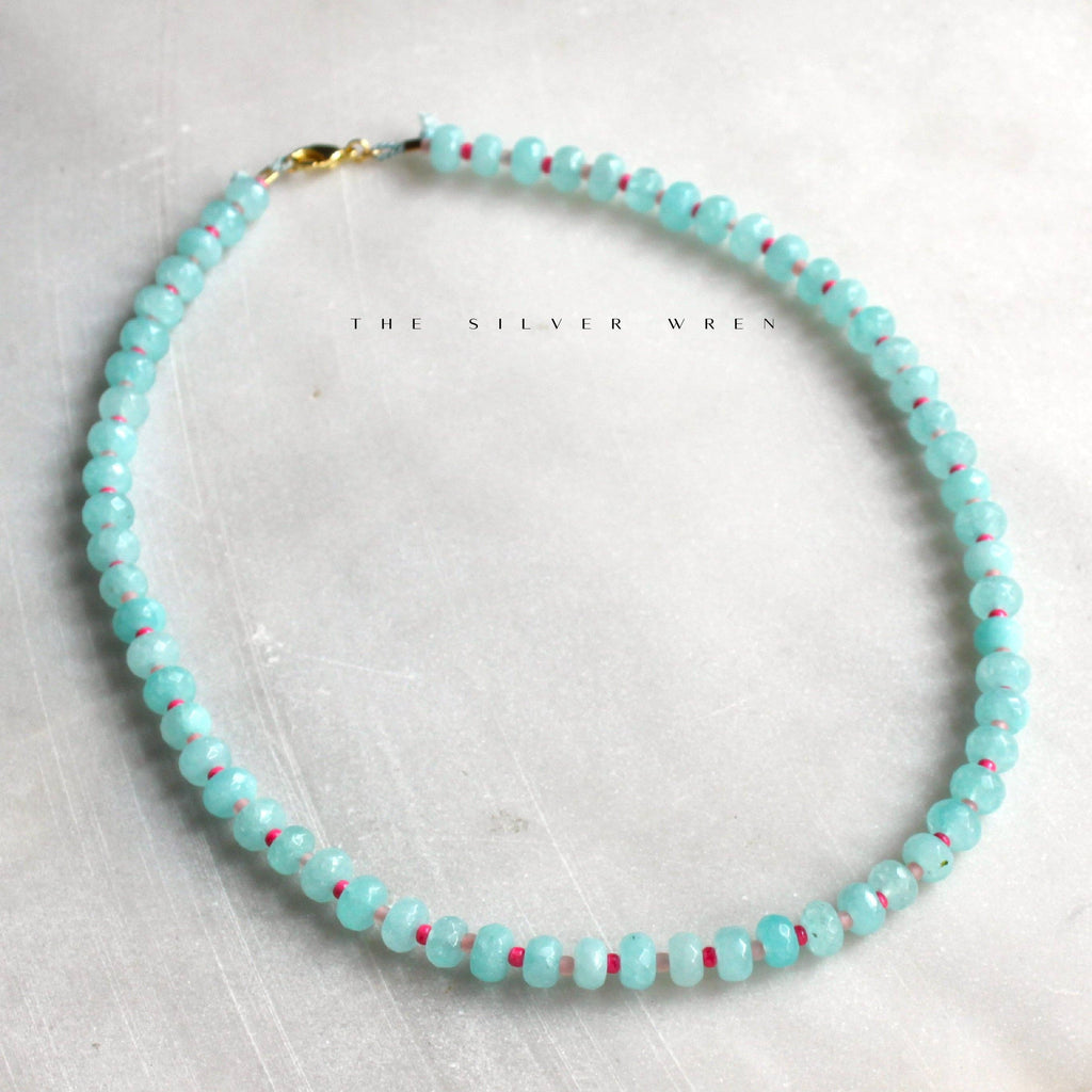 The Silver Wren- Islands Stone Candy Beaded Necklace, Trendy Colorful Beads