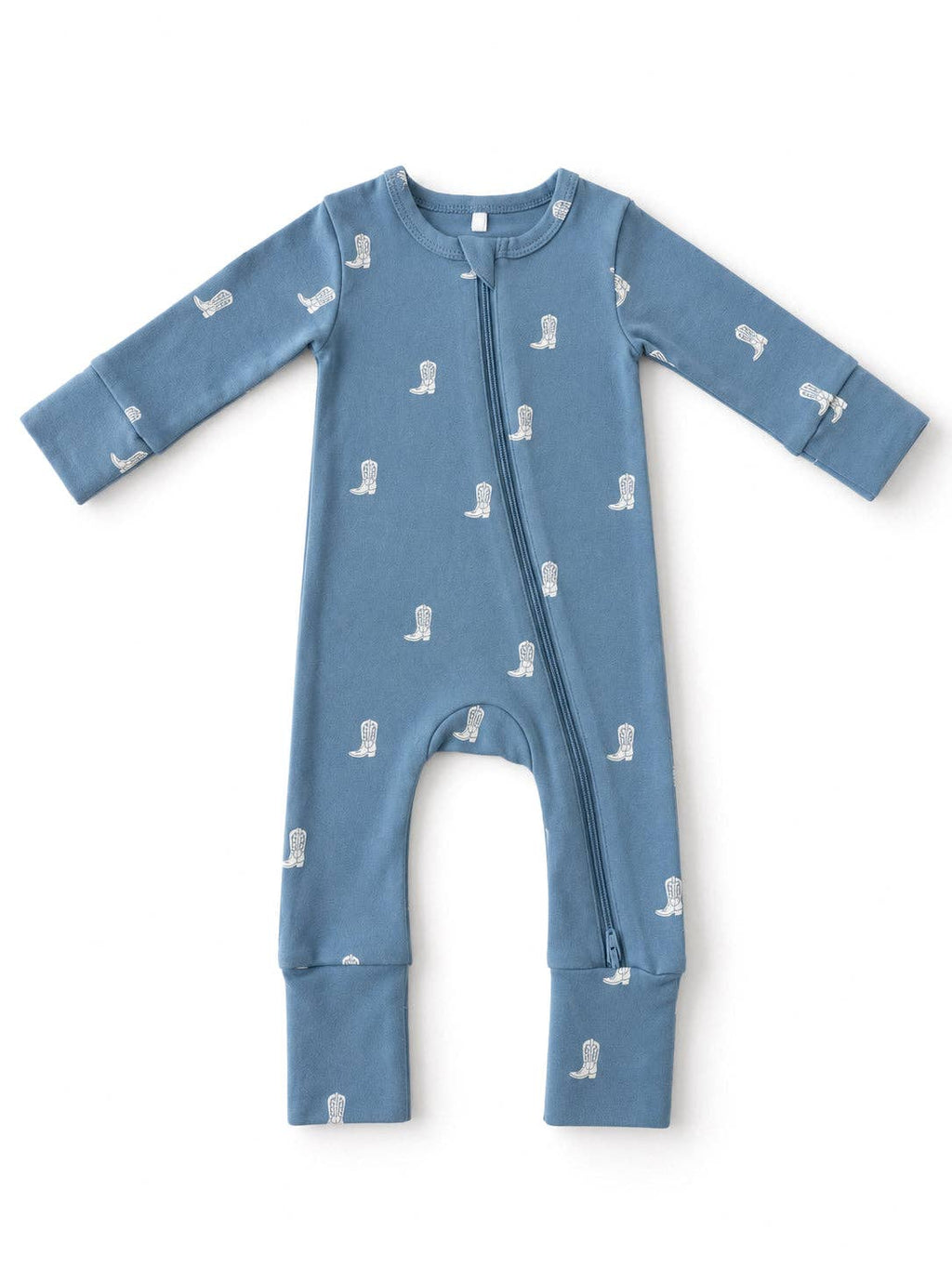 SIIX Collection- Cowboy Boots / Organic Cotton 2-Way Zip Romper