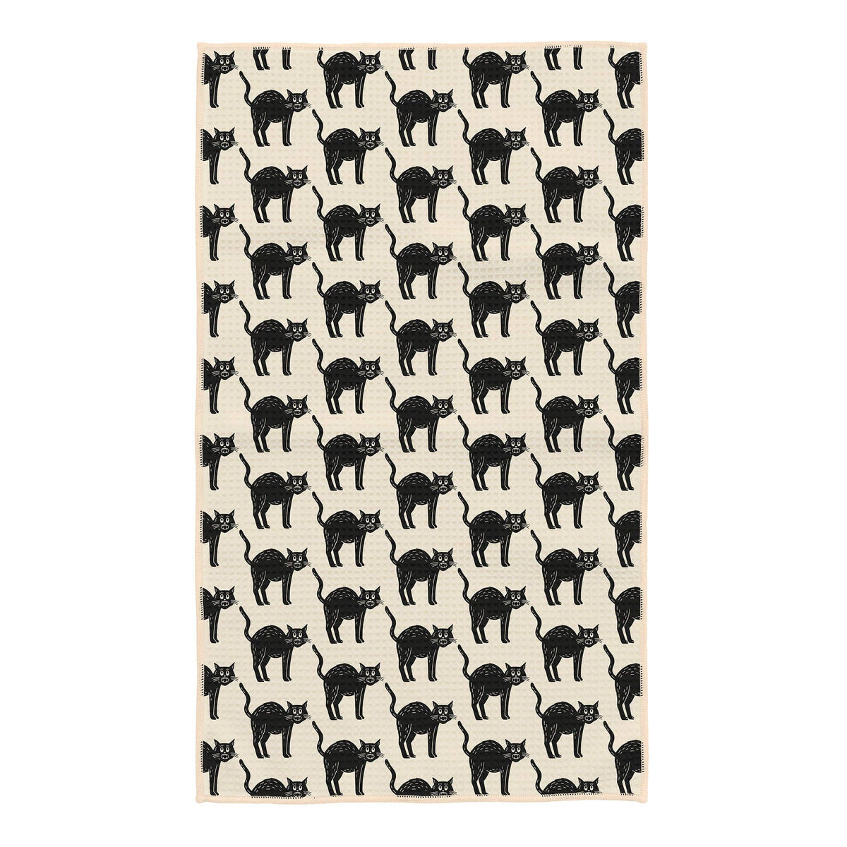 Trek Light- Kitchen Tea Towel Quick Dry | Black Cats | Halloween