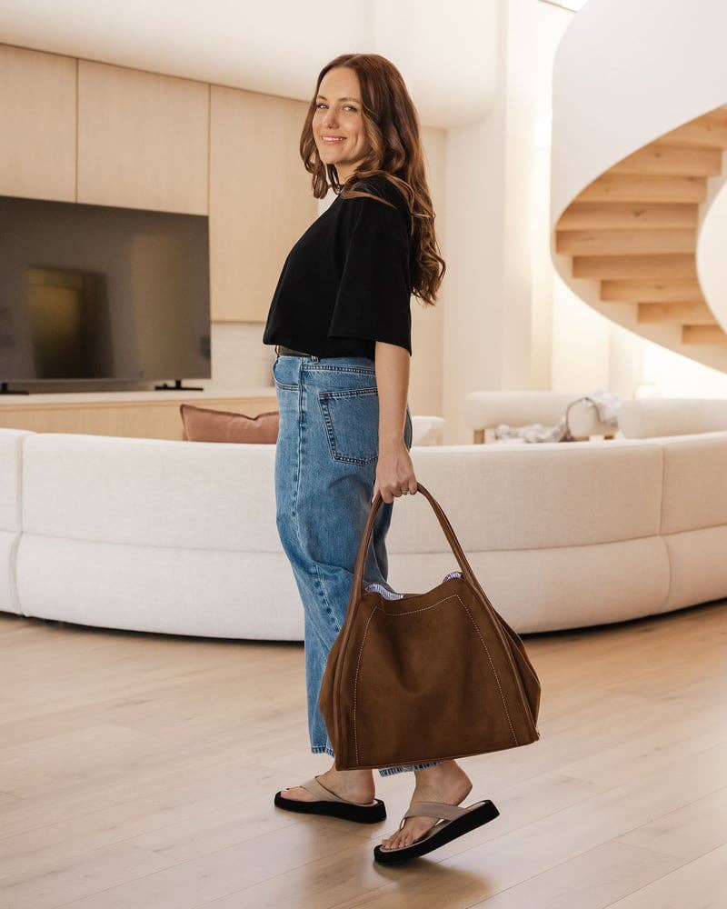 Louenhide- Shoulder Bag  - Vegan Suede Tan | Sutton