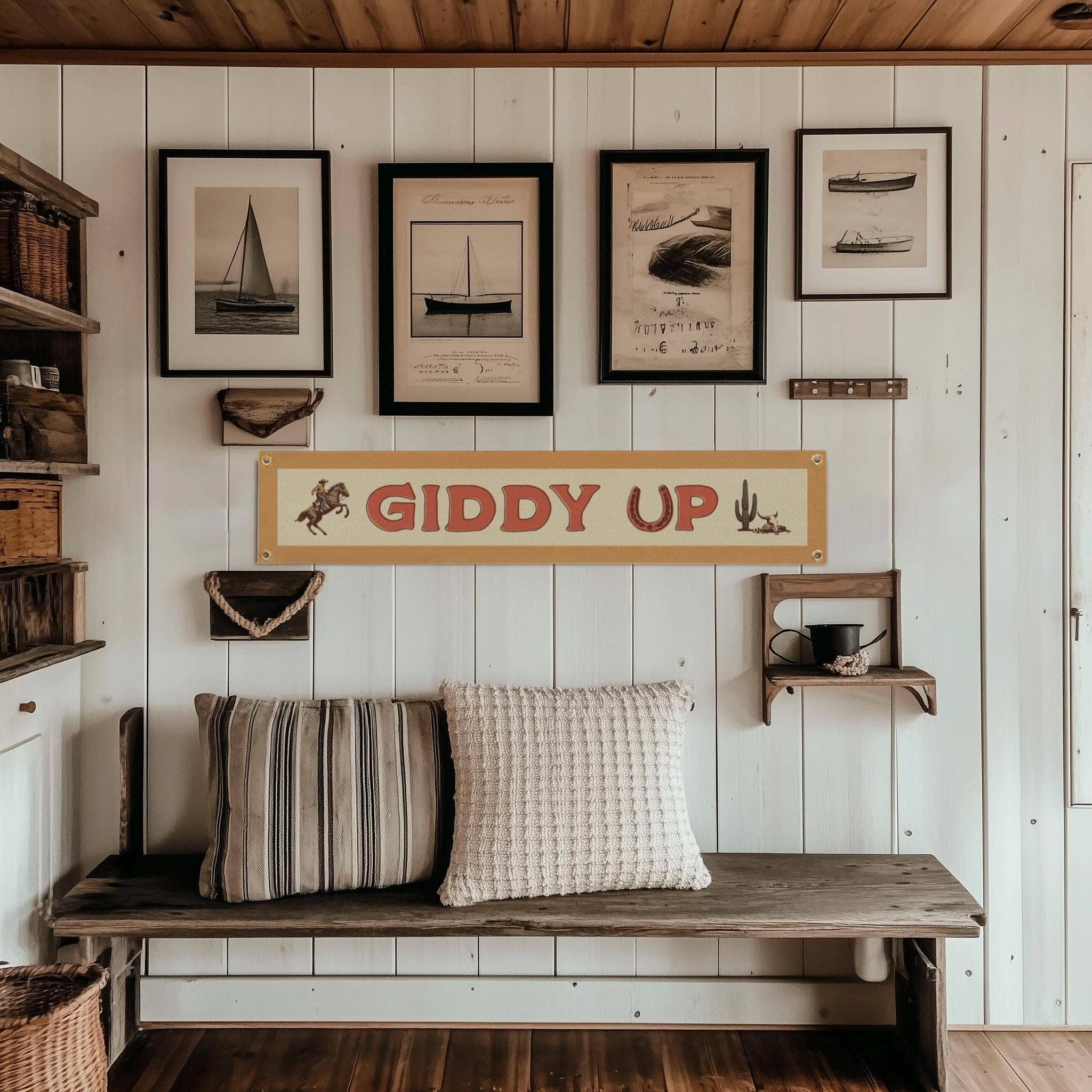 Benoit's Design Co.- Giddy Up Felt Sign Banner