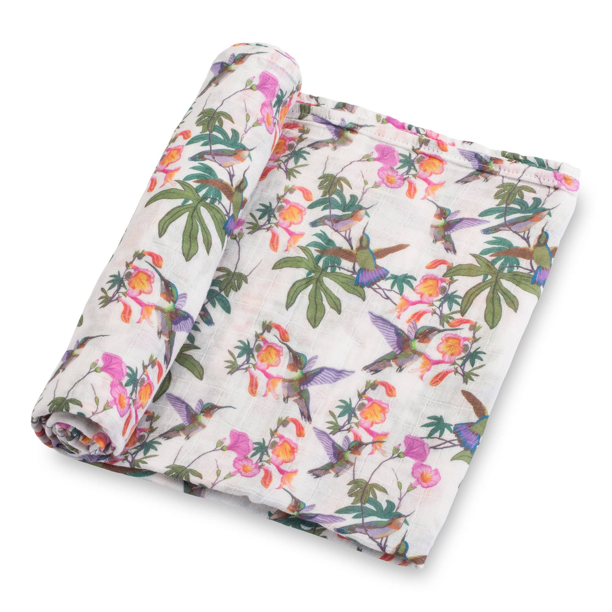 LollyBanks- Hum Along Hummingbird Baby Muslin Swaddle Blanket