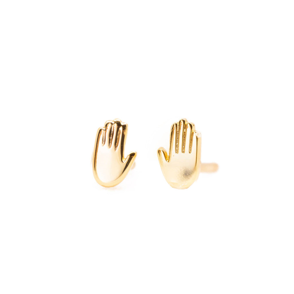 Land of Salt- Hand Stud Earring in Gold