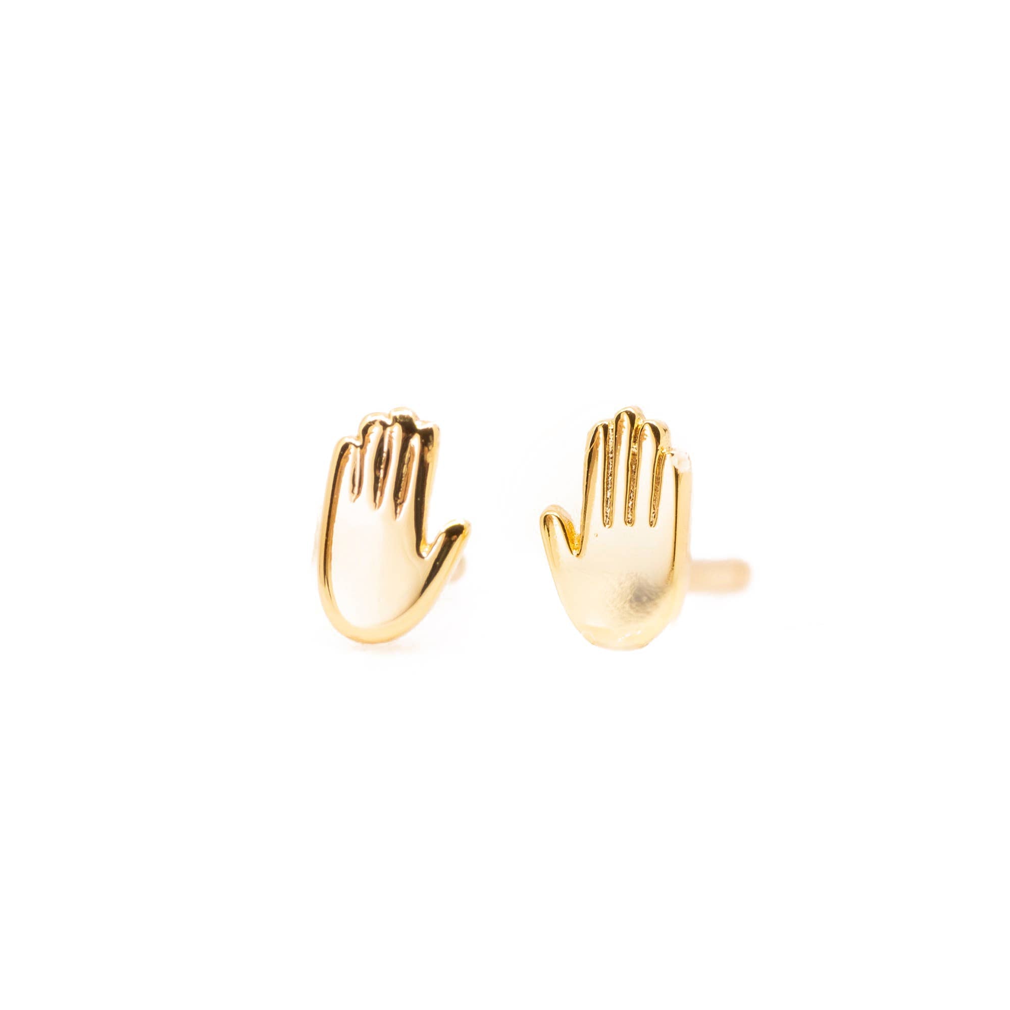 Land of Salt- Hand Stud Earring in Gold