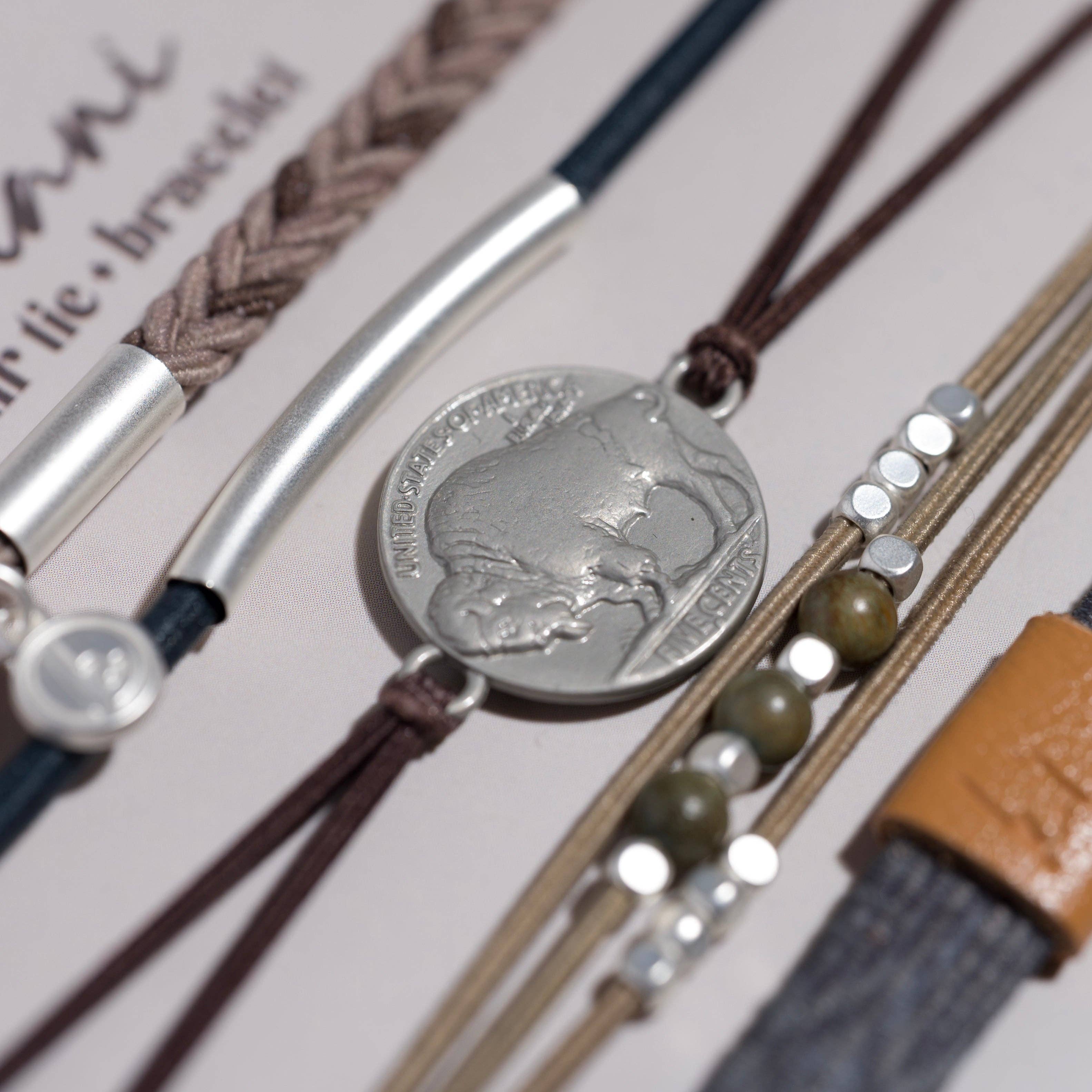 K'Lani- "Roam" Earthy Buffalo Hair Tie Bracelets