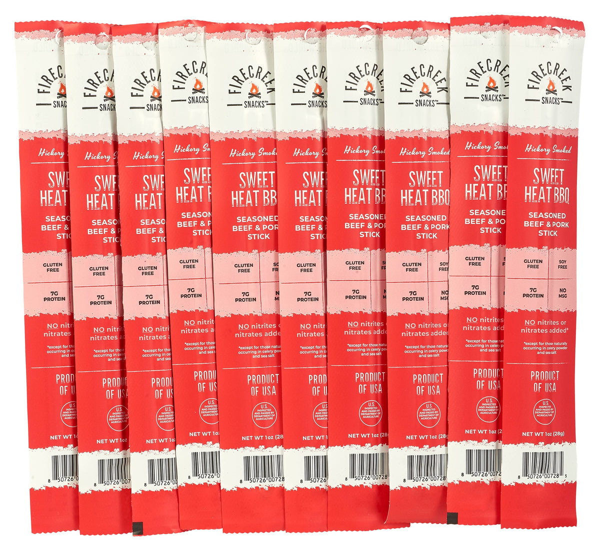 FireCreek Snacks- Sweet Heat BBQ Beef & Pork Meat Sticks - 20ct Protein Snacks