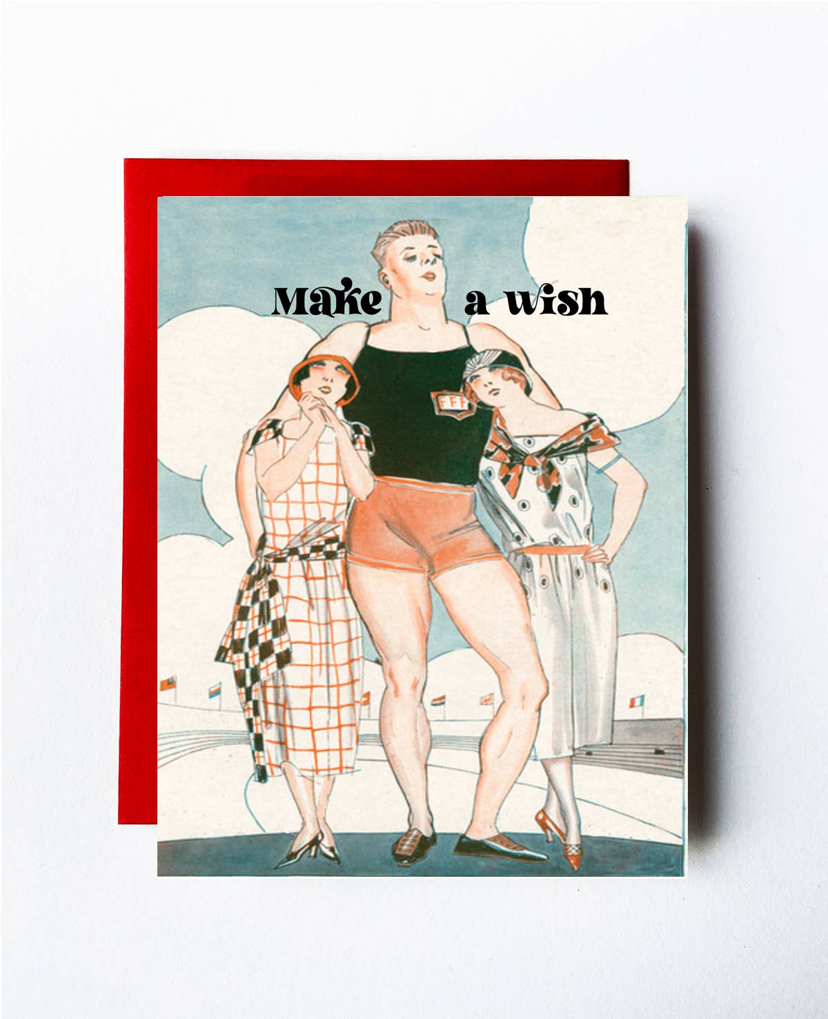 The Twentieth- Make a Wish Muscle Man Vintage Birthday Card