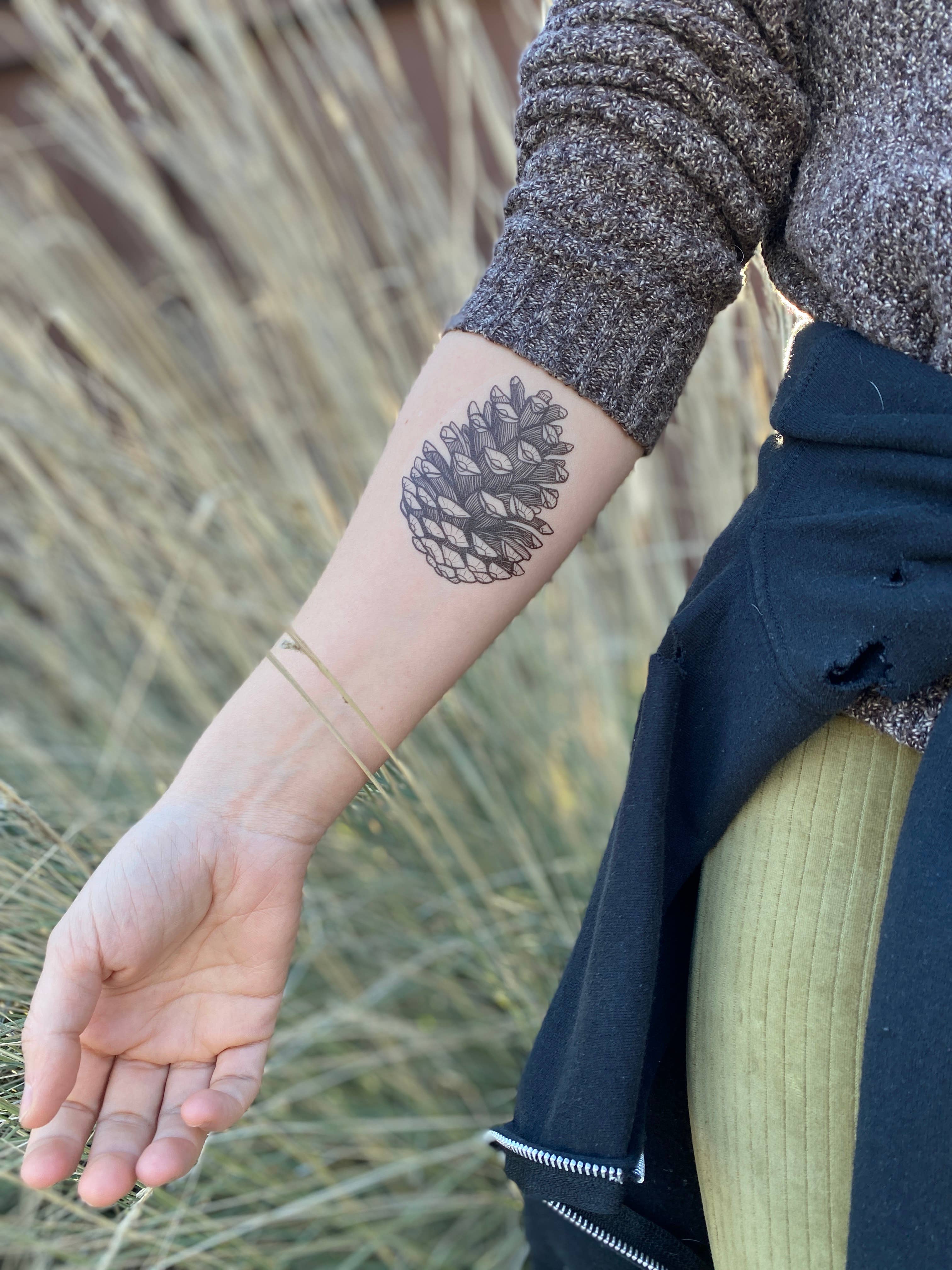 NatureTats- Pinecone Temporary Tattoo