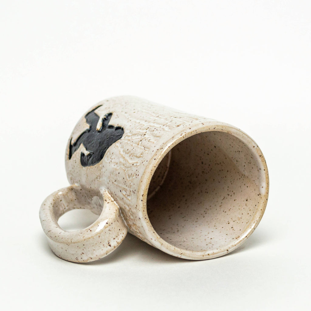 White Squirrel Clayworks- Sasquatch / Bigfoot Handmade in Ohio Ceramic White 14oz Mug