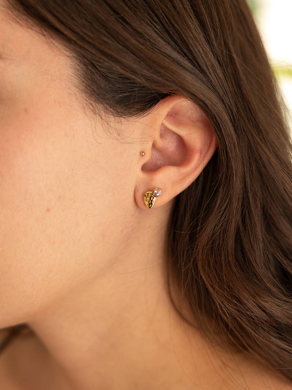 Land of Salt- Prickly Pear Cactus Stud Earrings in Gold