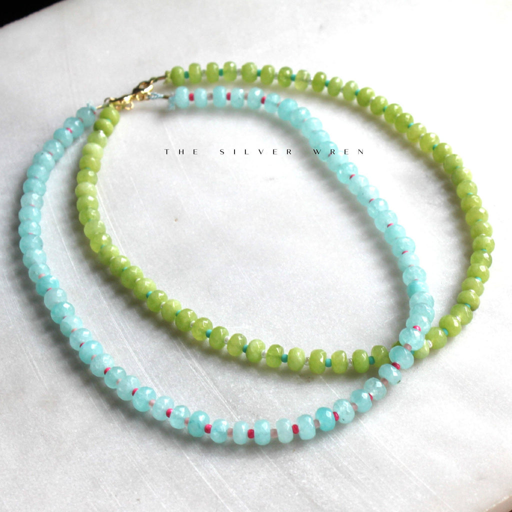 The Silver Wren- Islands Stone Candy Beaded Necklace, Trendy Colorful Beads