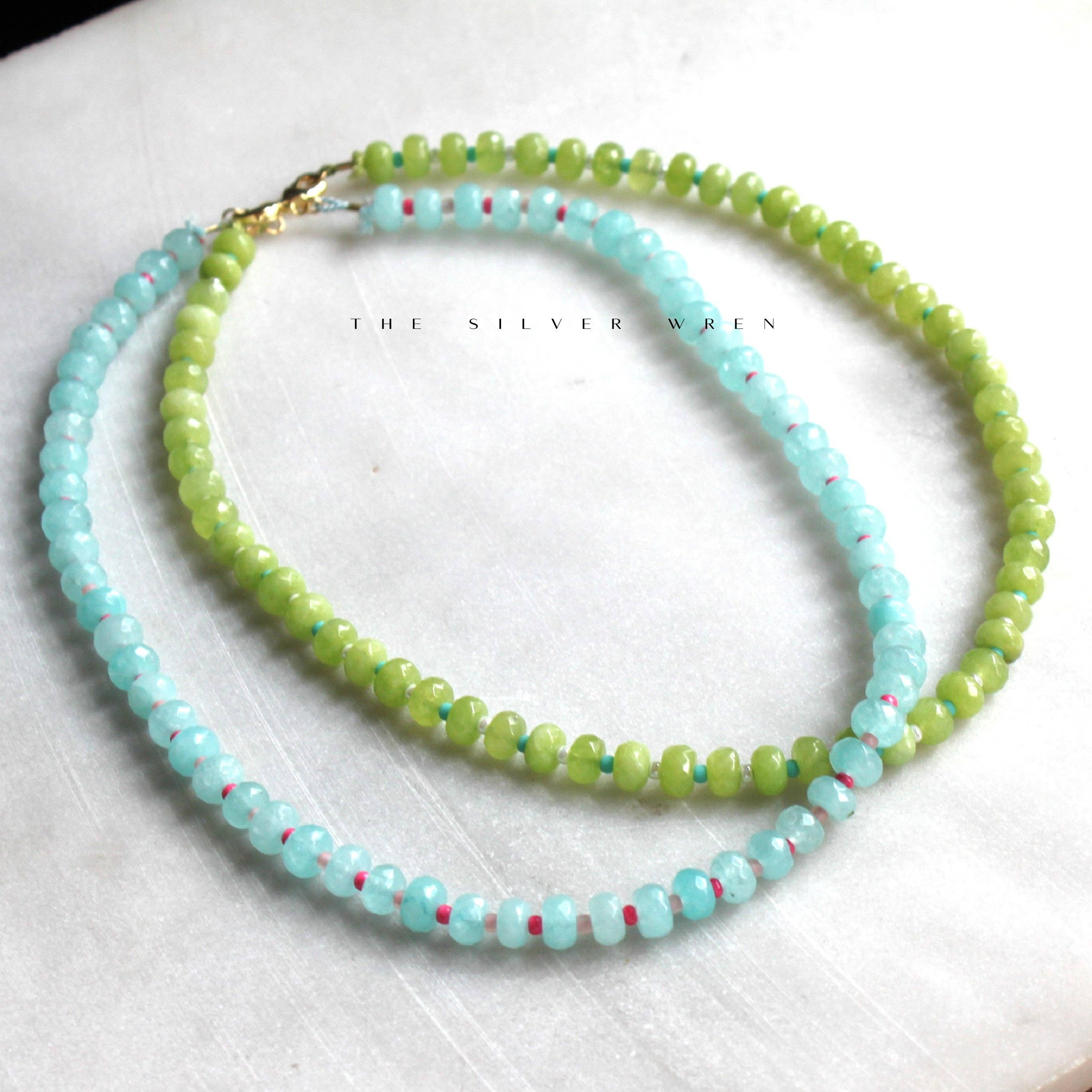 The Silver Wren- Islands Stone Candy Beaded Necklace, Trendy Colorful Beads