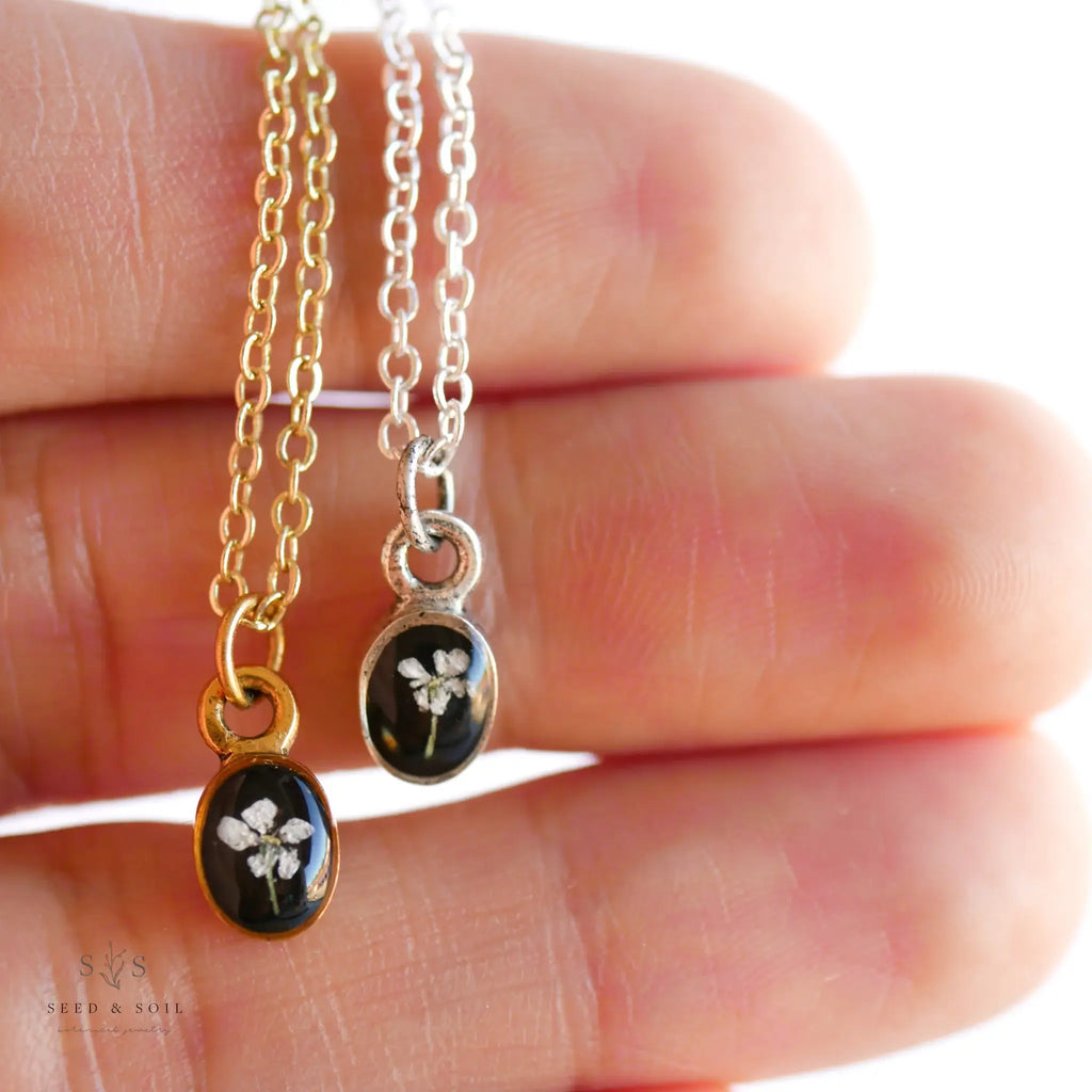 Seed & Soil- Tiny Oval Necklace