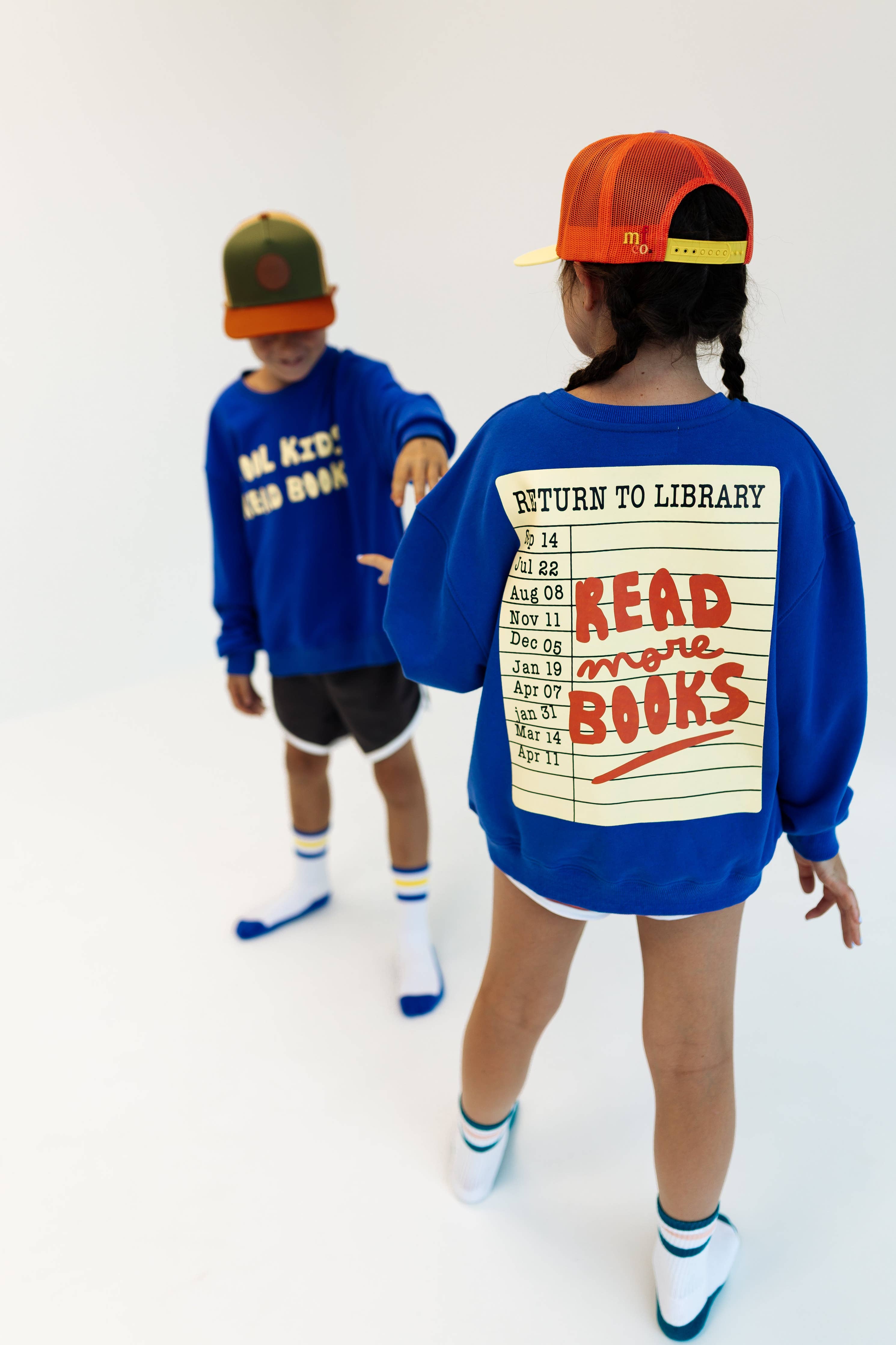 Minimalist Folk Co.- Cool Kids Read Books | ROYAL BLUE | oversized drop shoulder | KIDS