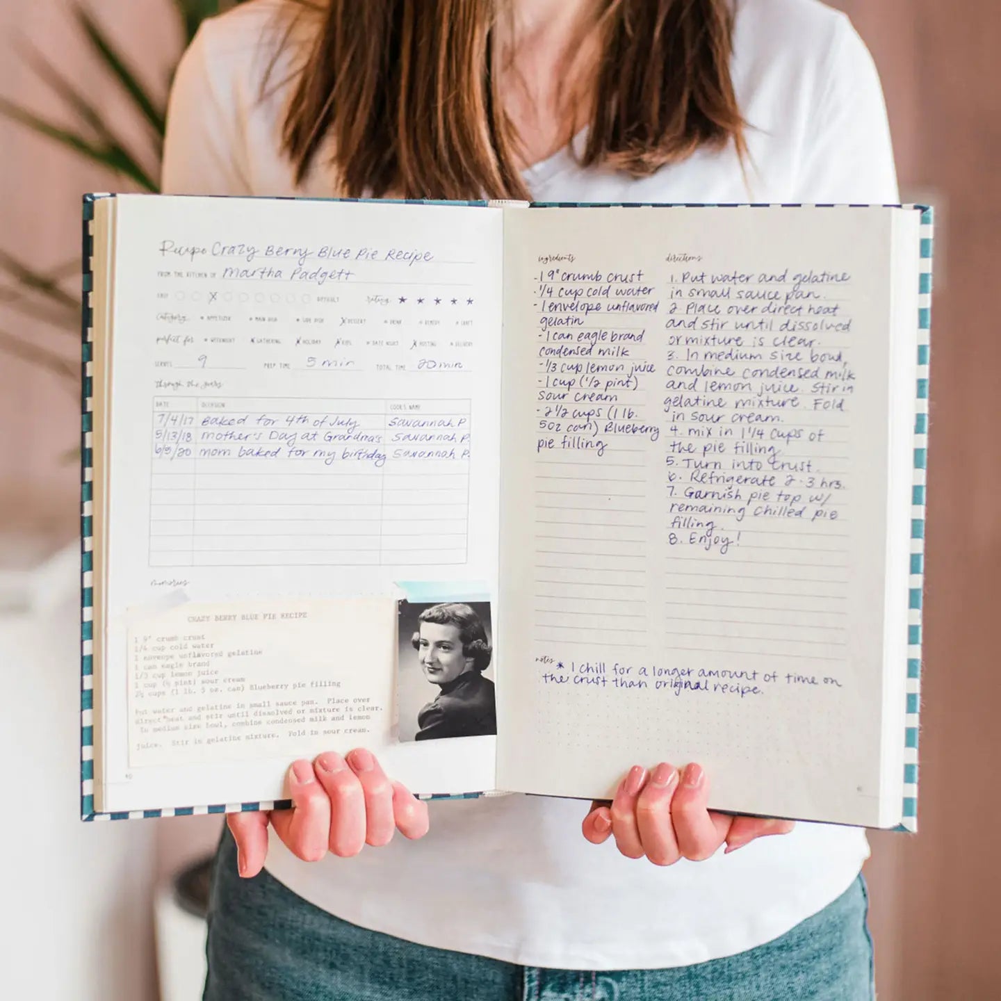 1canoe2- Navy Gingham Heirloom Recipe Book