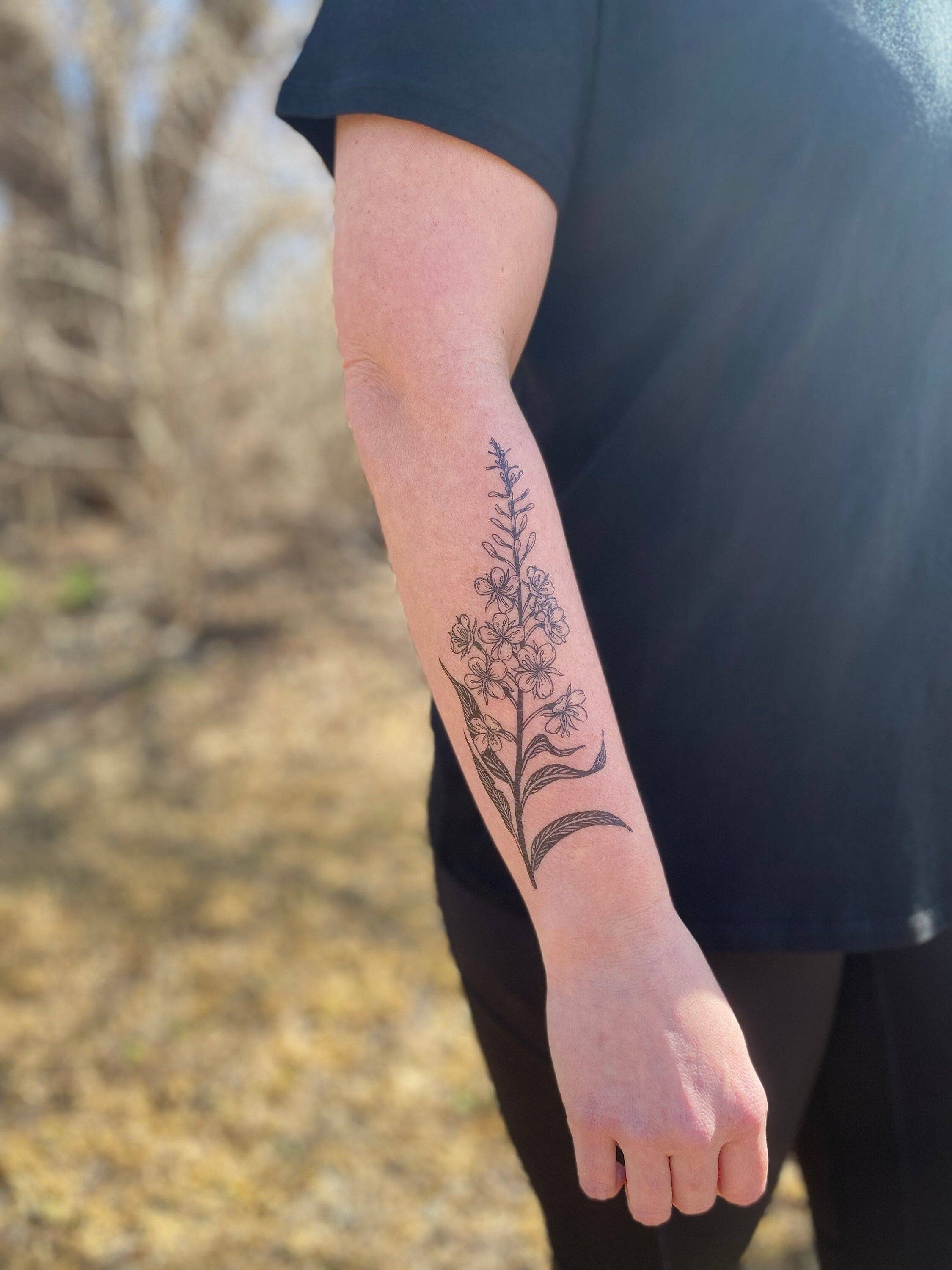 NatureTats - Fireweed Flower Temporary Tattoo