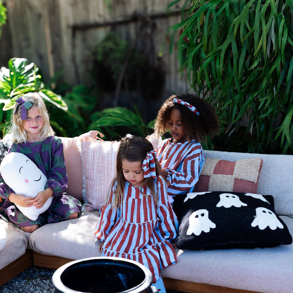 Minimalist Folk Co.- MAYA SET | 2 PIECE OUTFIT | RUSTY + BLUE STRIPES | GIRLS