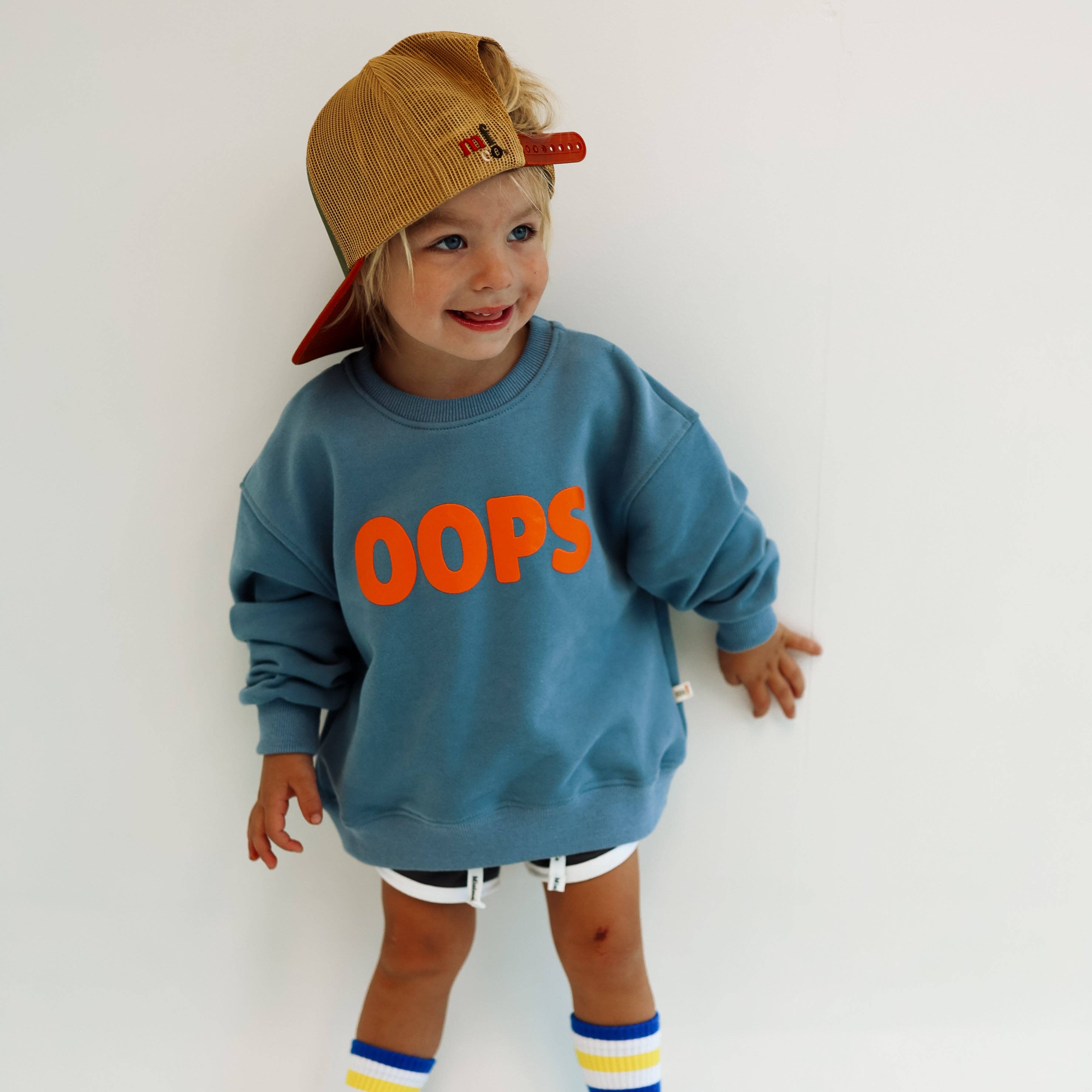 Minimalist Folk Co.- Sorry, My Dog Ate My Homework | DUSTY BLUE | oversized drop shoulder | KIDS