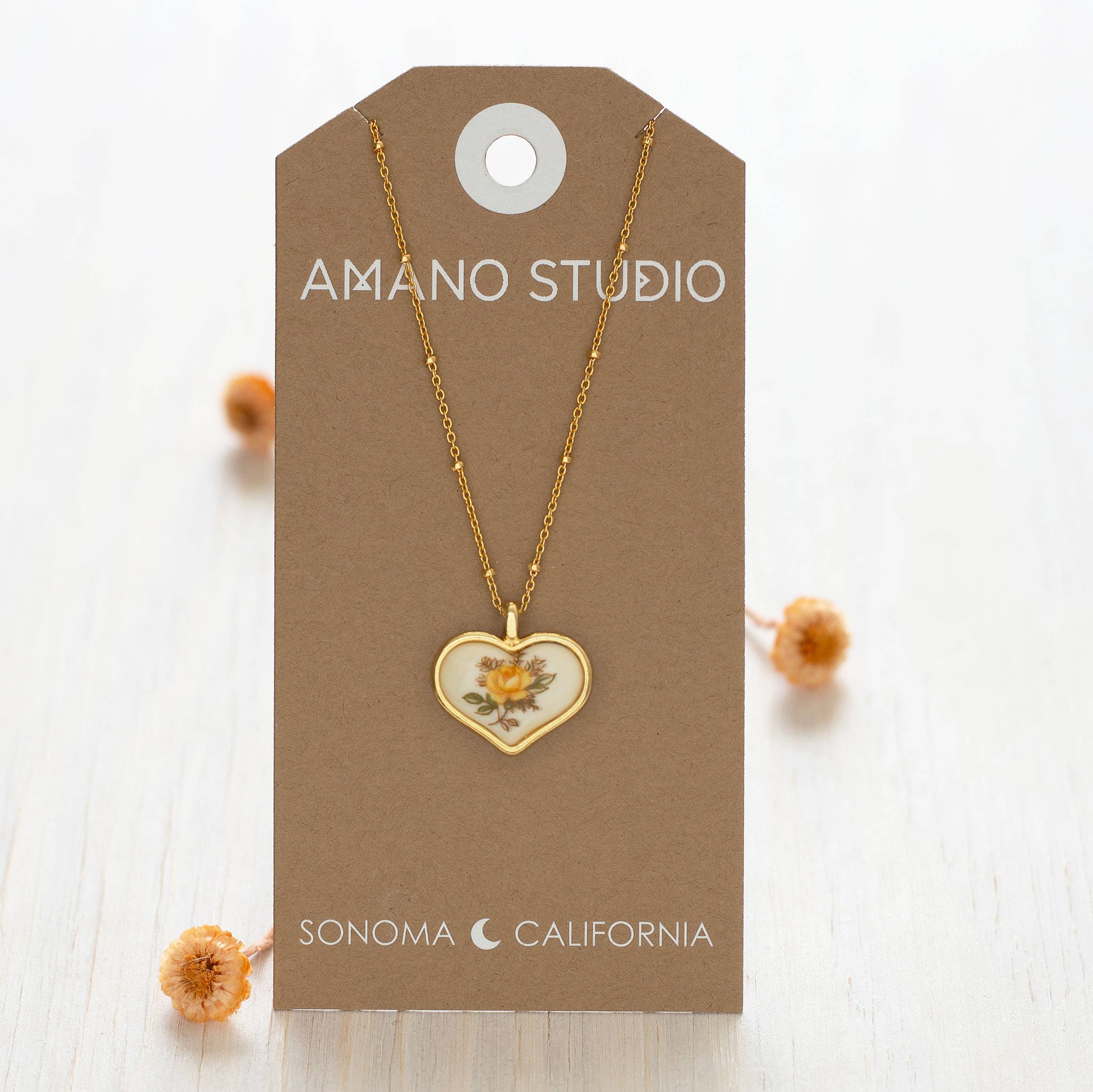Amano Studio- Vintage Heart Cameo Necklace