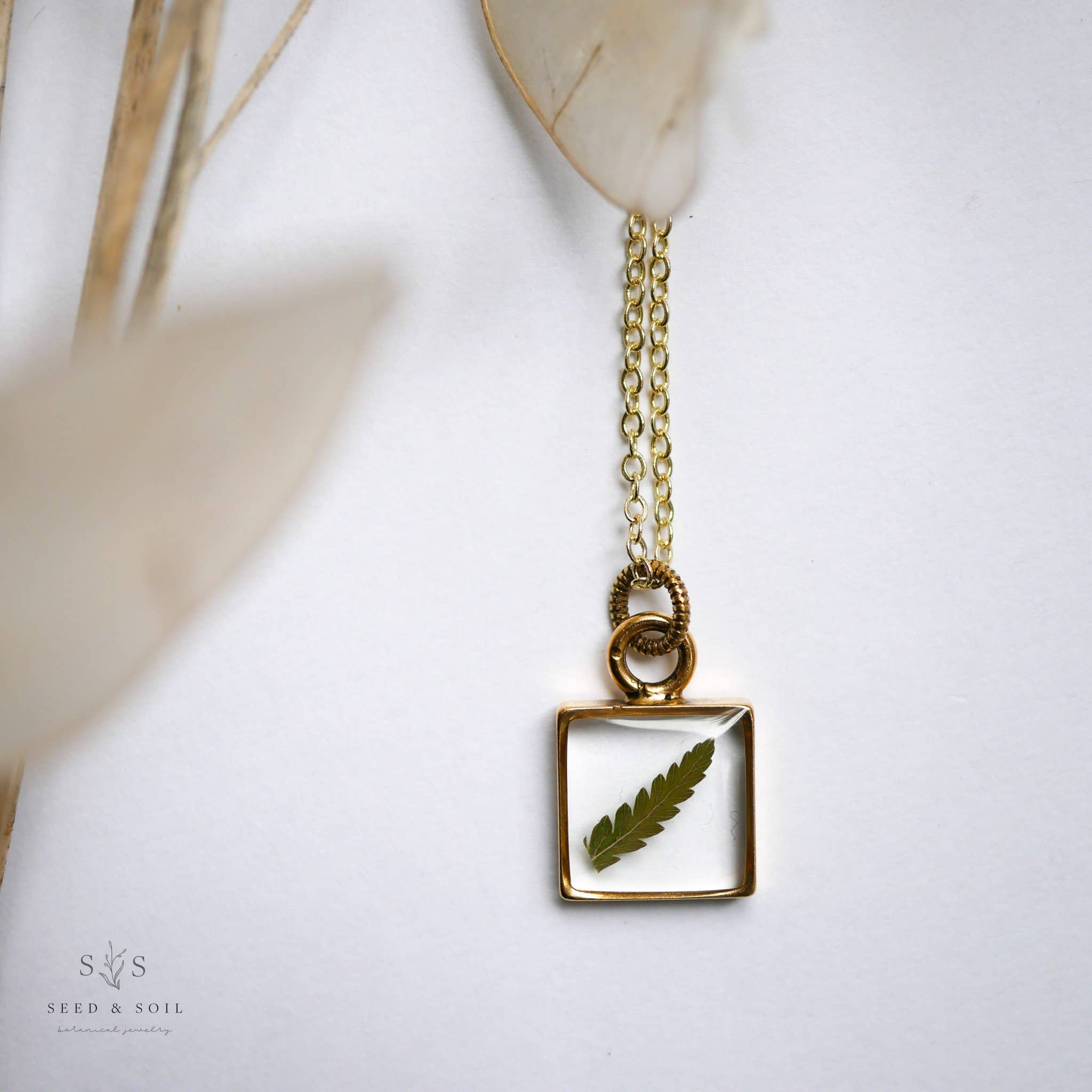 Seed & Soil- Small Square Pendant
