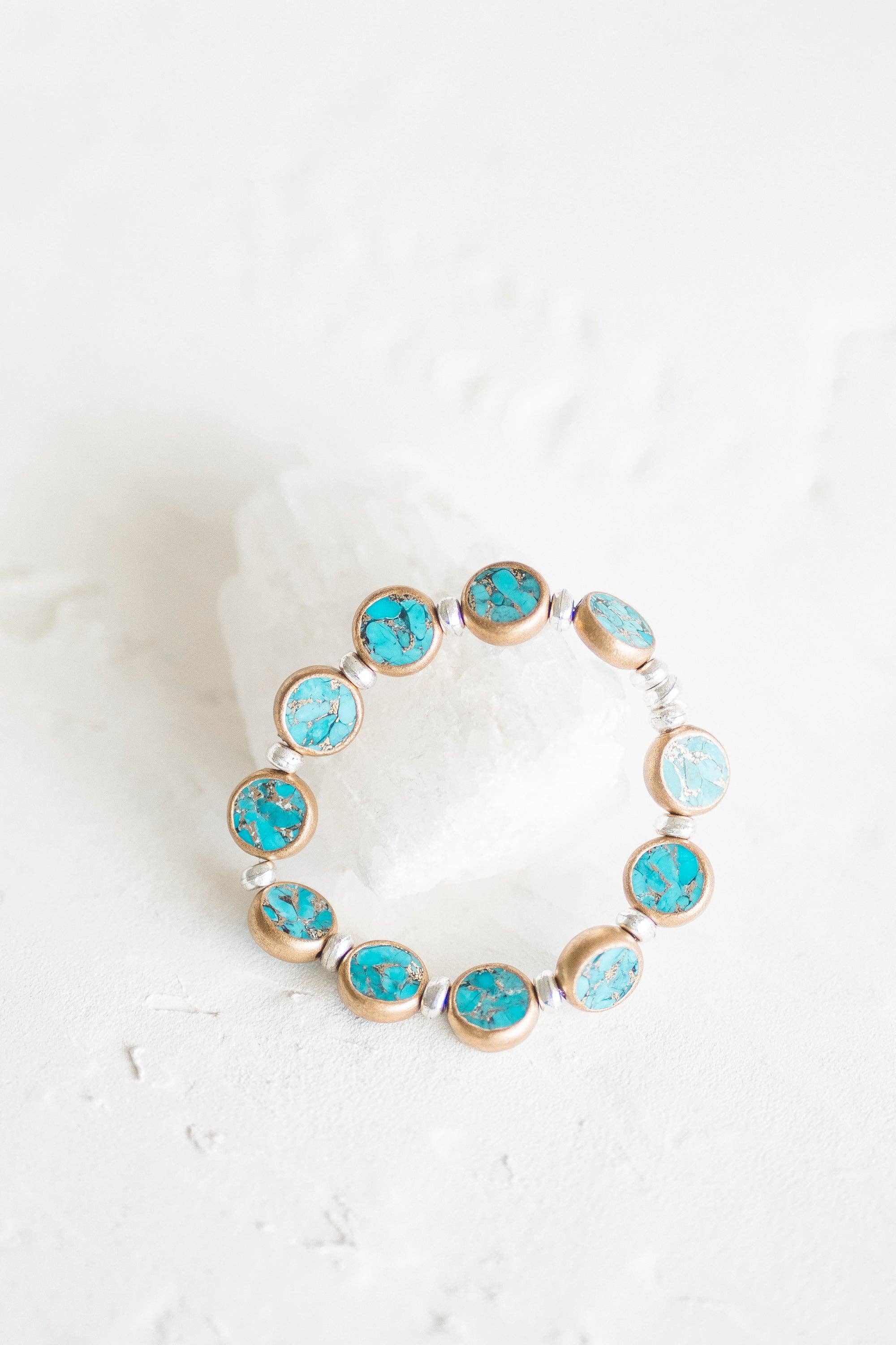 Reva Grey- Veda Mosaic Turquoise Bracelet