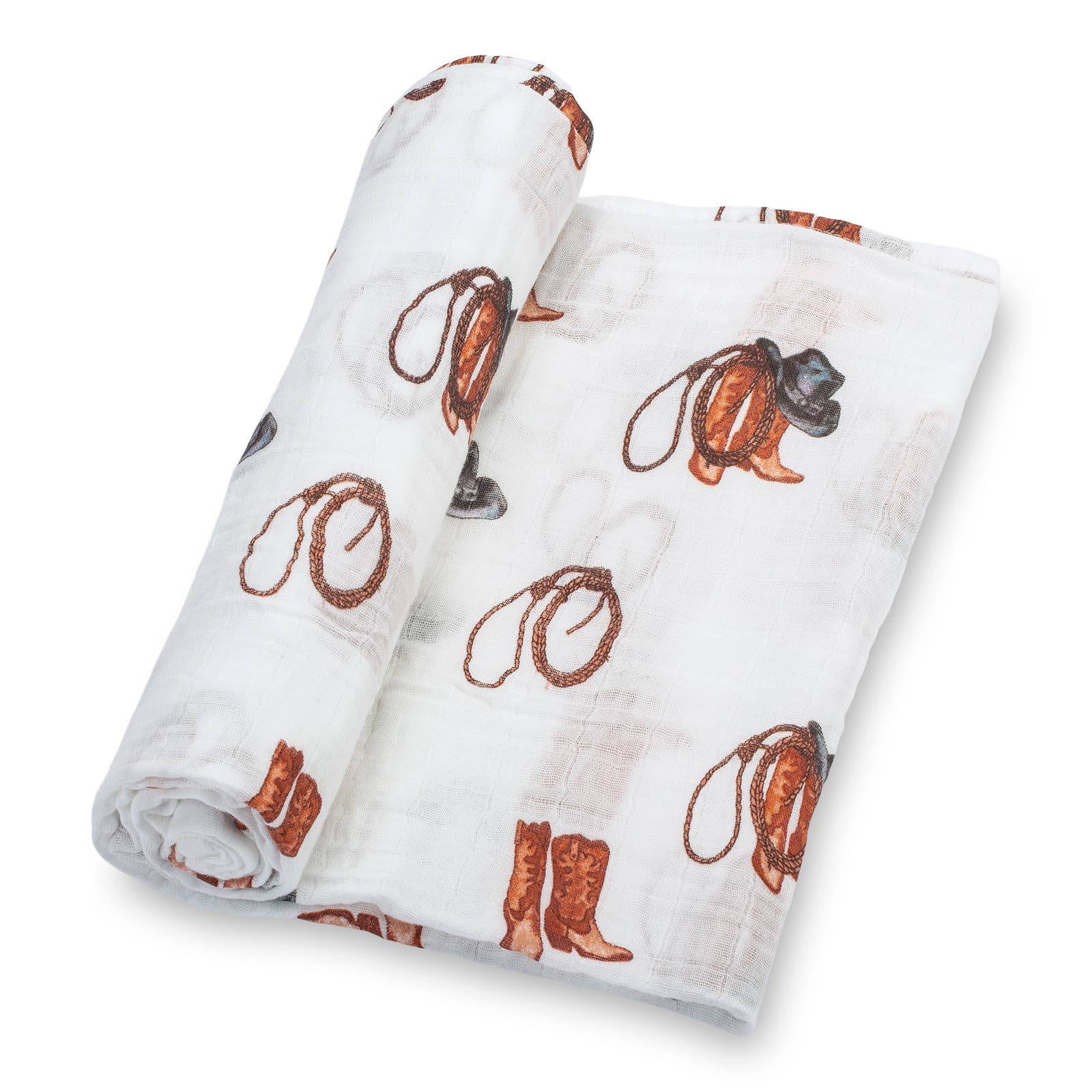 LollyBanks- Life Is Better In Boots Western Baby Muslin Swaddle Blanket