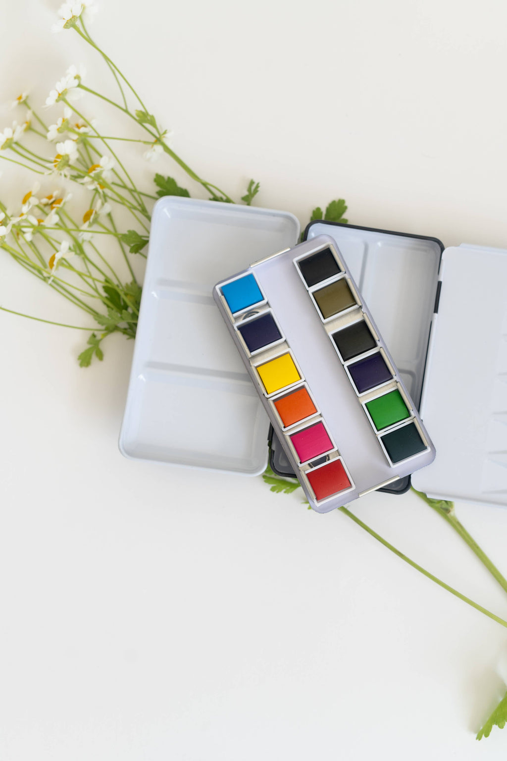 Bailey Rae Studio- 12 Color Mini-Travel Watercolor Paint Palette
