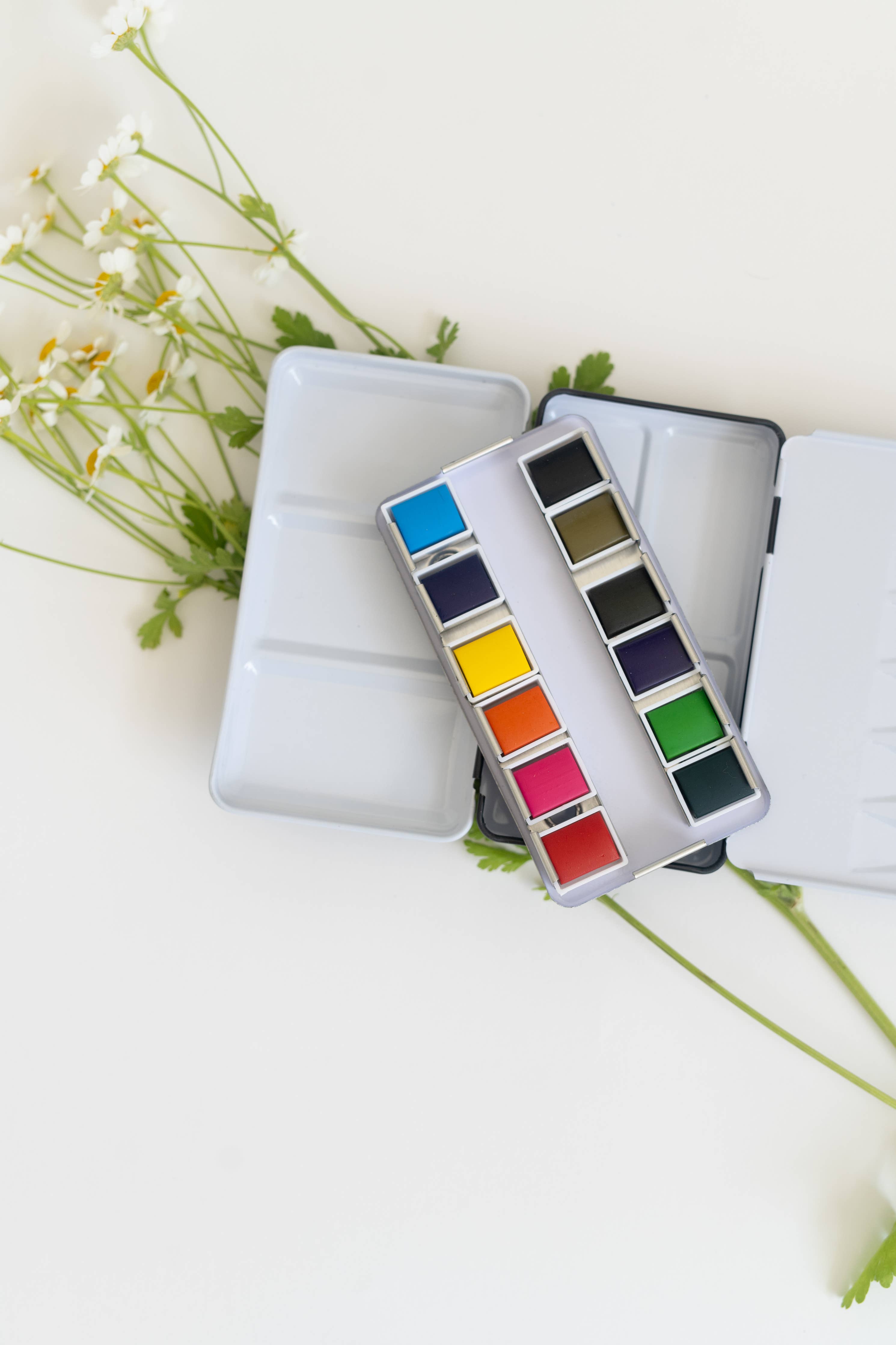 Bailey Rae Studio- 12 Color Mini-Travel Watercolor Paint Palette