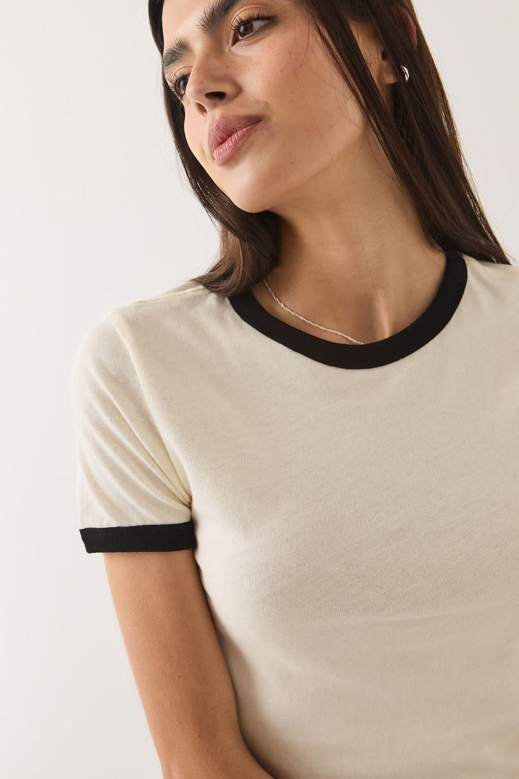 Brixton- Women's Carefree Organic Garment Dye Ringer T-Shirt