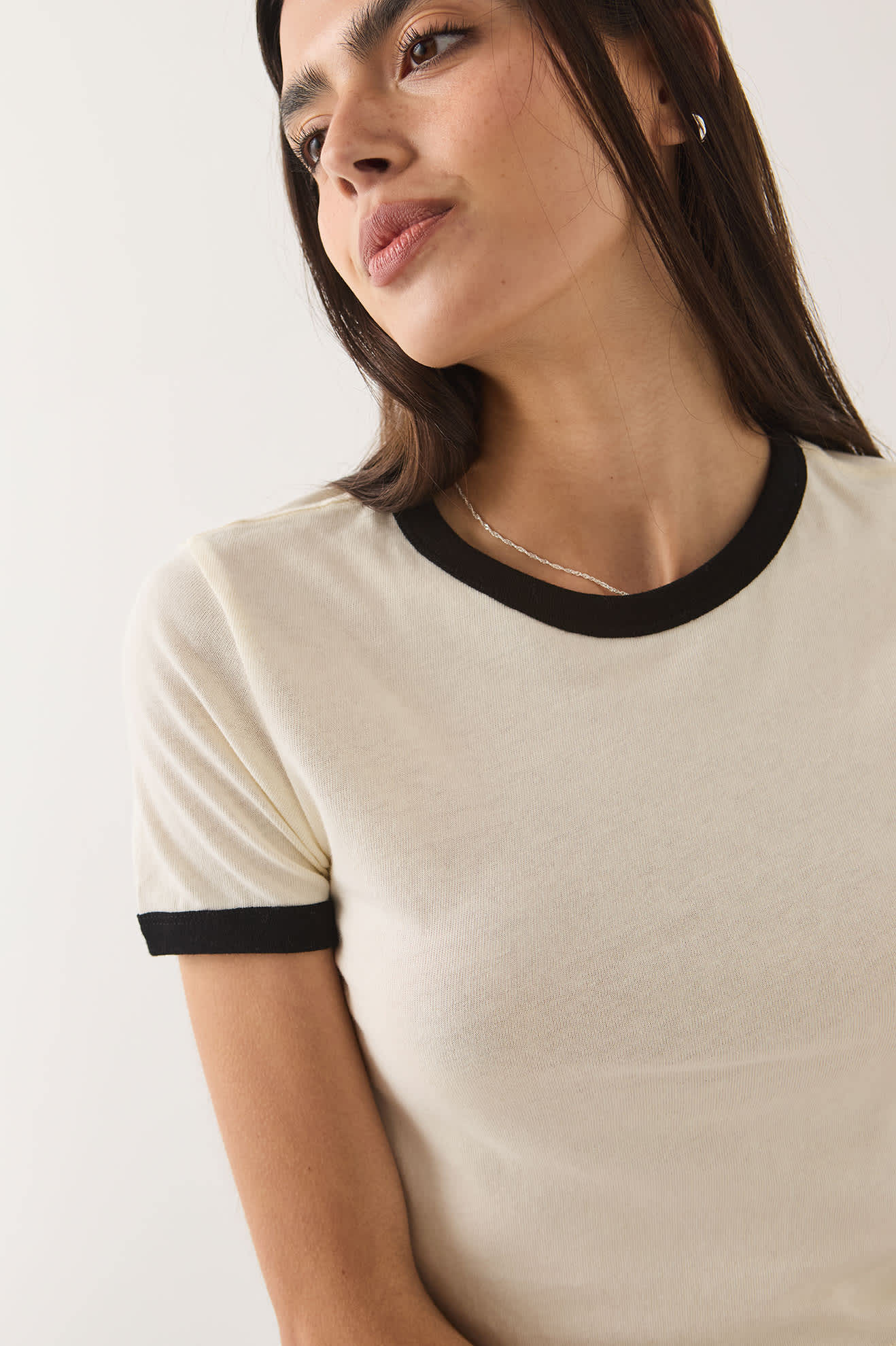 Brixton- Women's Carefree Organic Garment Dye Ringer T-Shirt