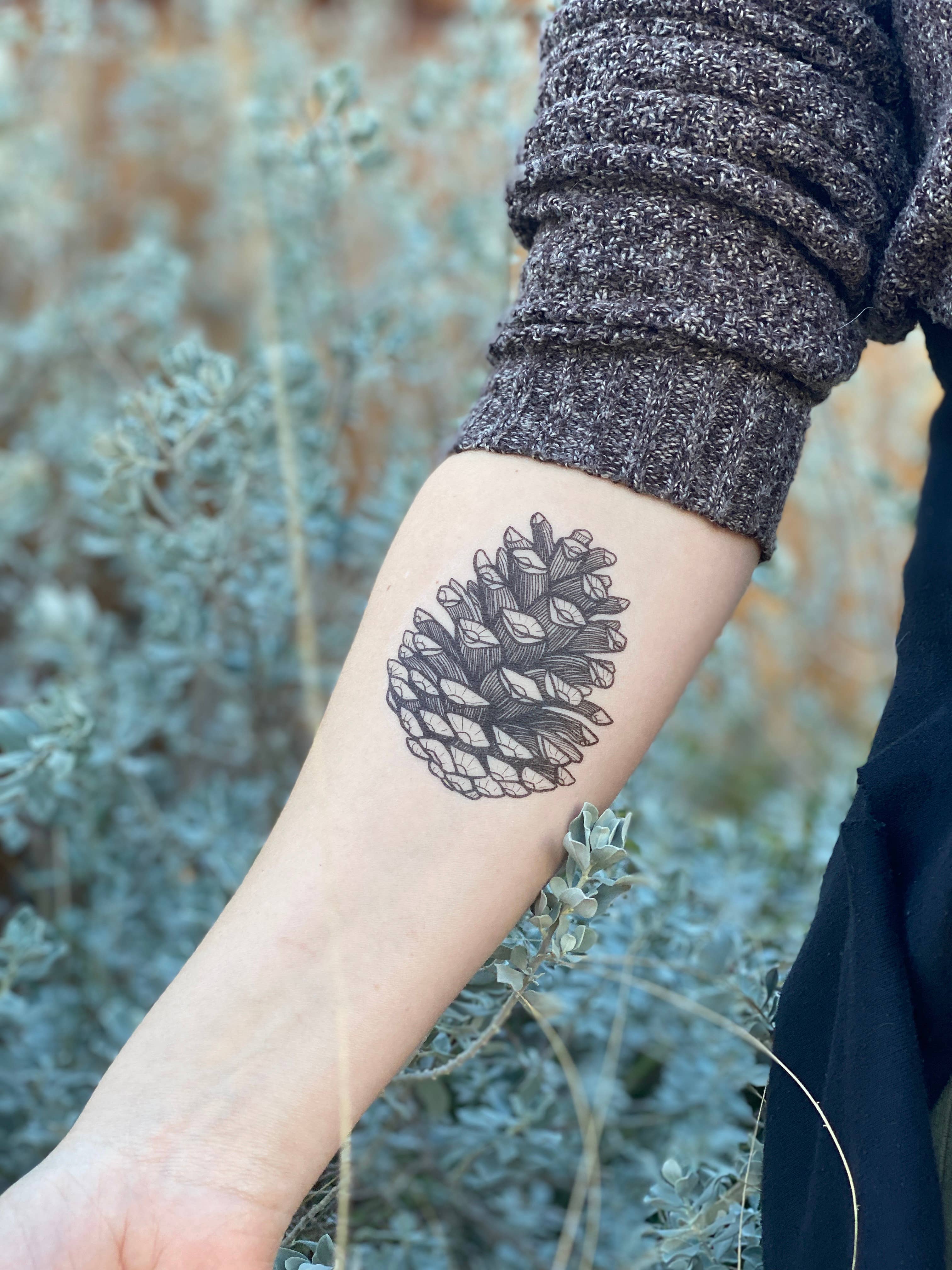 NatureTats- Pinecone Temporary Tattoo