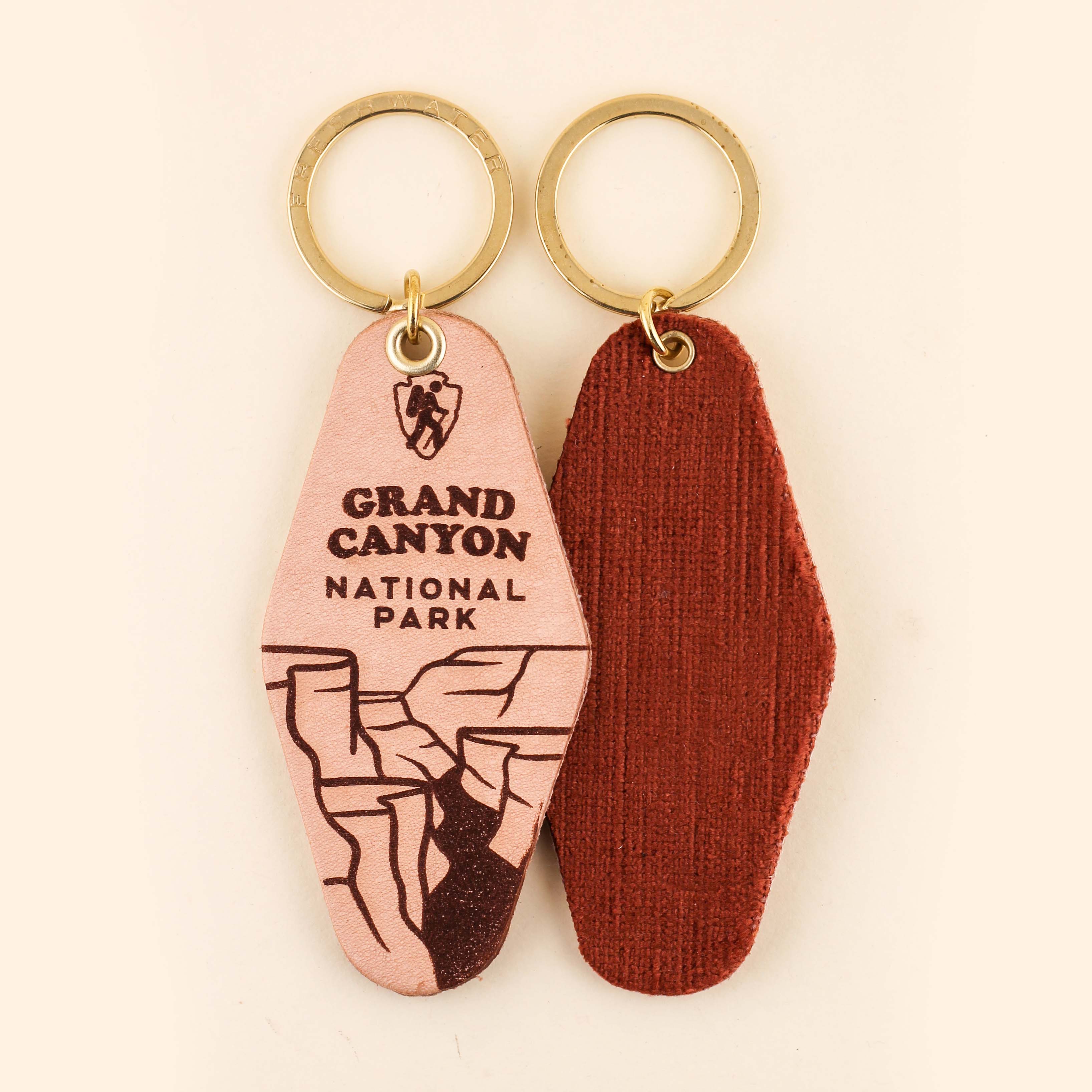 Freshwater Curated Goods- National Park Hotel Leather Keychain