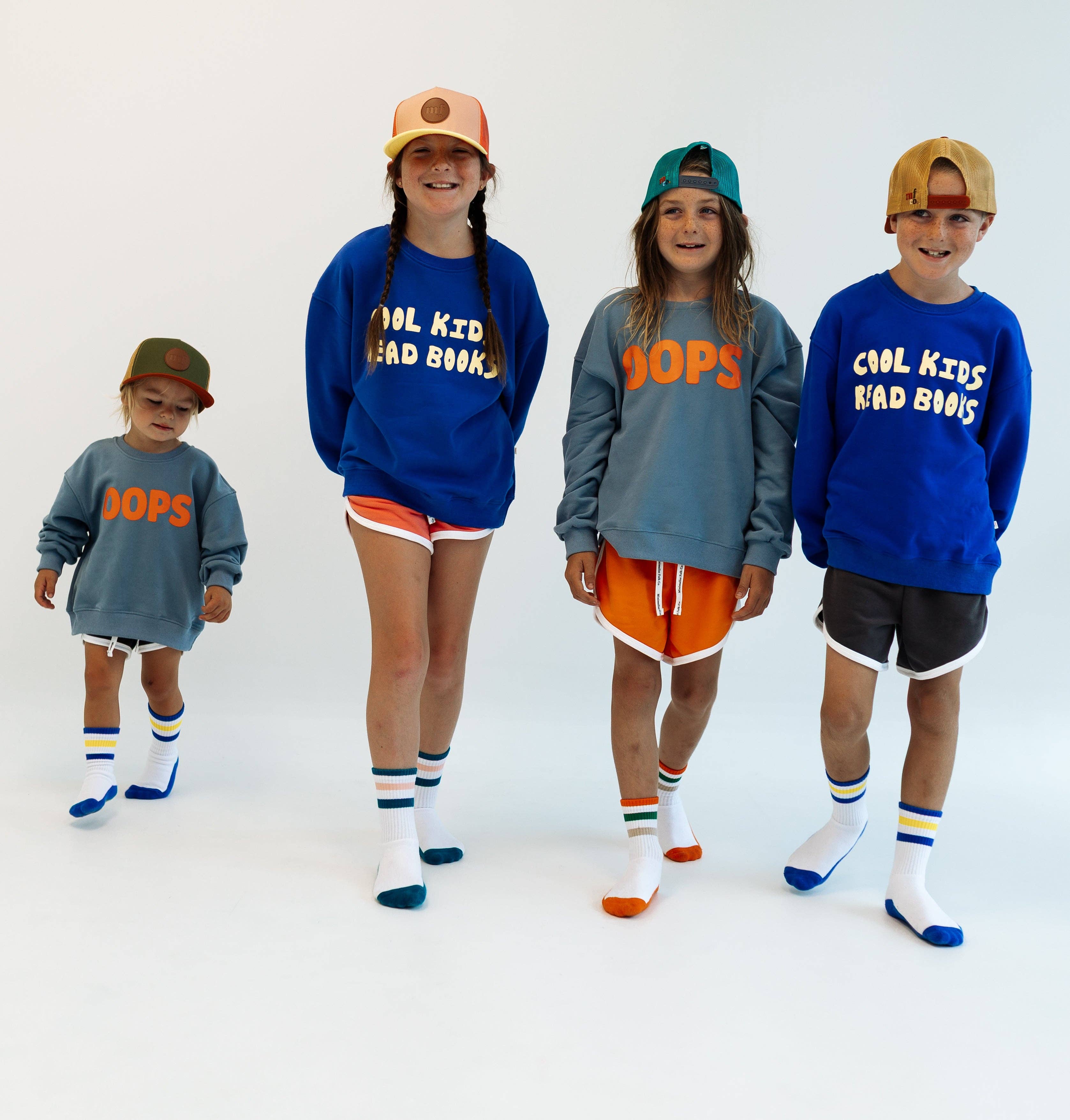 Minimalist Folk Co.- Cool Kids Read Books | ROYAL BLUE | oversized drop shoulder | KIDS