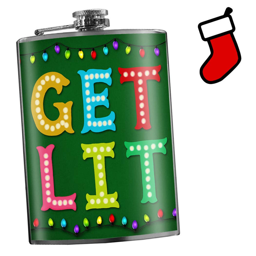 Lucky Jack- Flask - Get Lit, Christmas