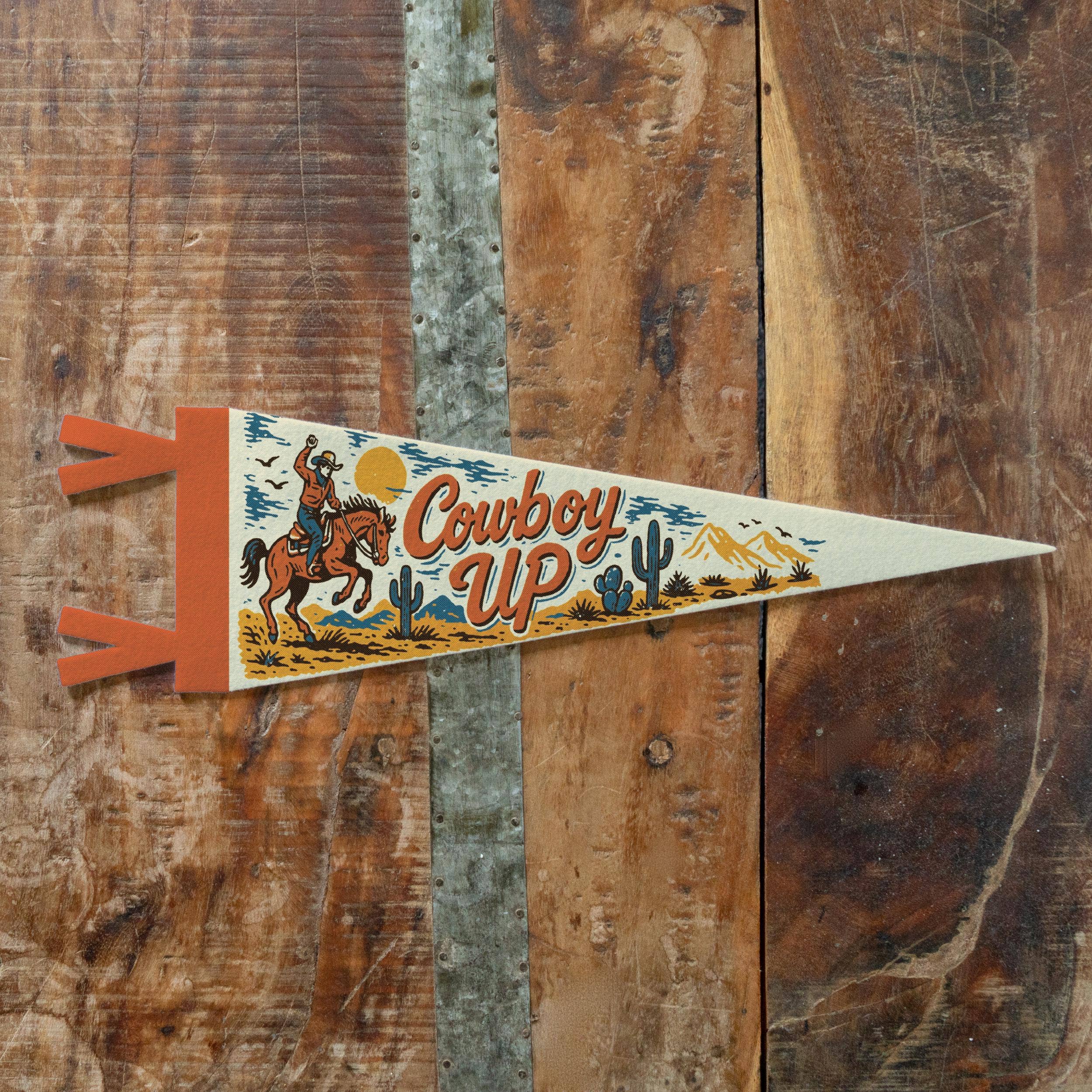 Benoit's Design Co.- Cowboy Up Felt Pennant