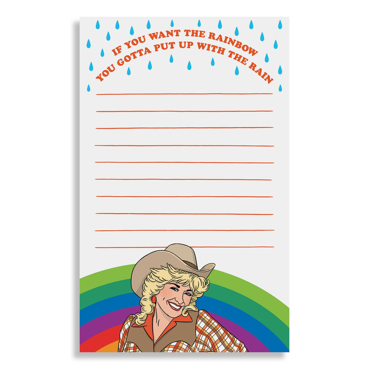 THE FOUND- Notepad: Dolly Cowgirl Rainbow Stationery