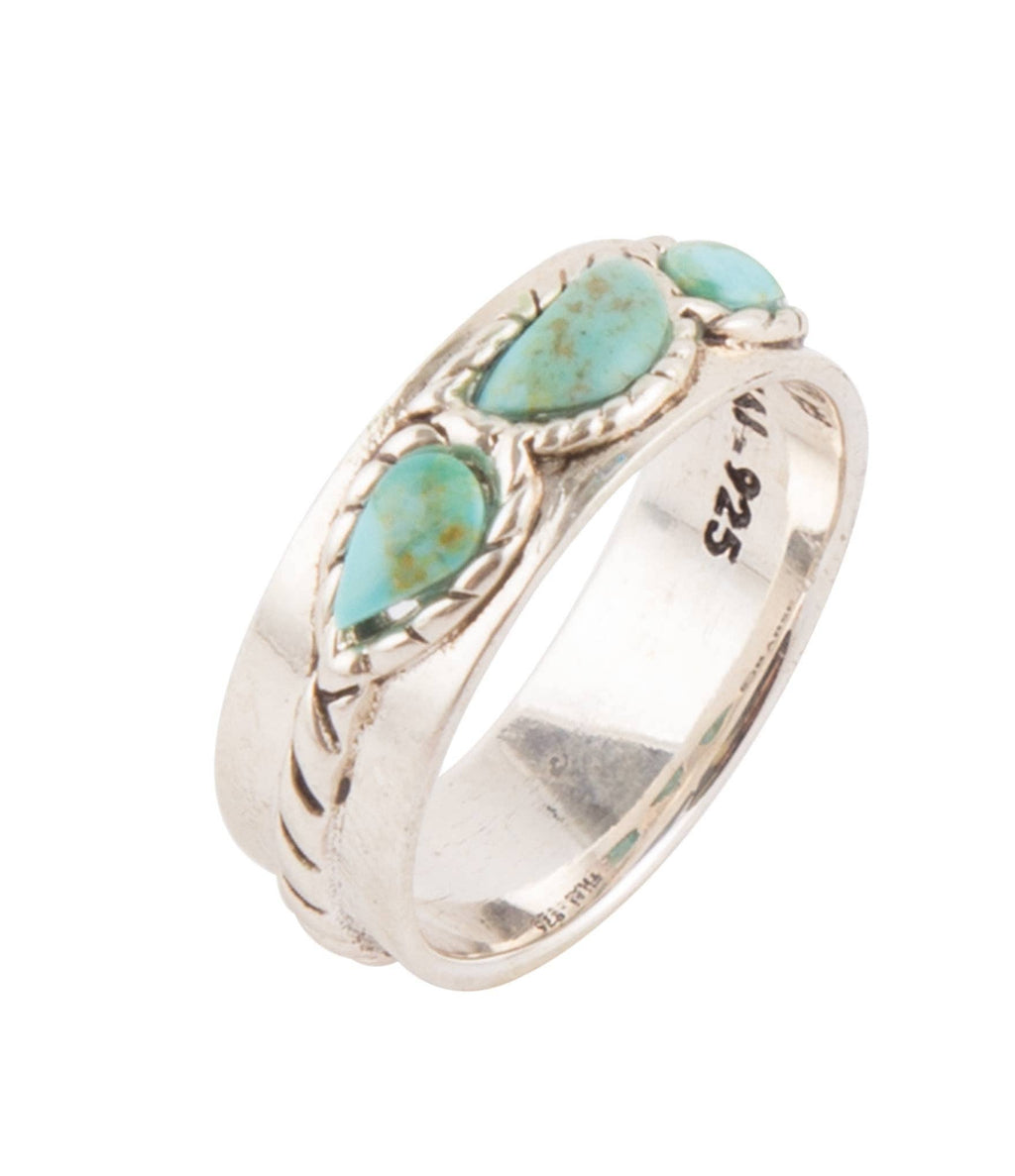 Barse Jewelry- Triple Stone Simplicity Turquoise and Sterling Silver Ring