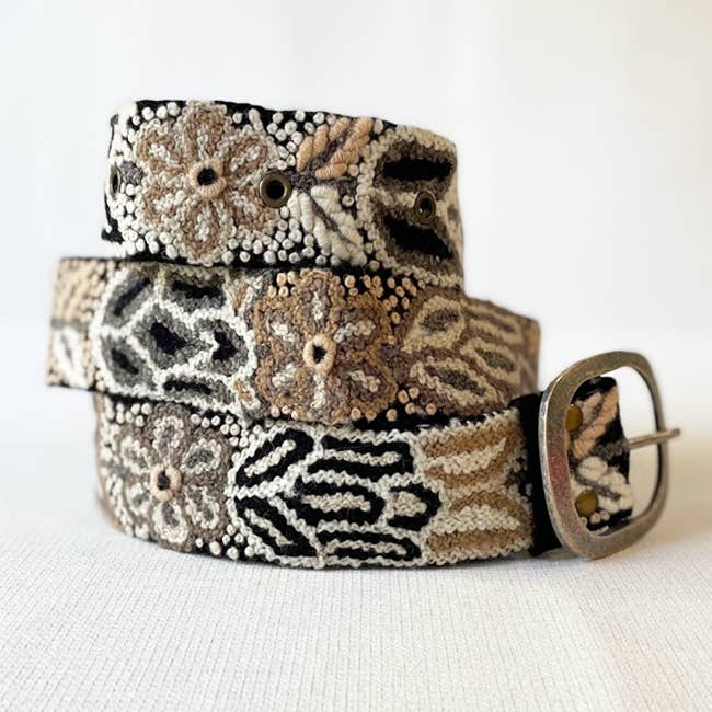 Jenny Krauss- Monochromatic Embroidered Wool Belt, Black