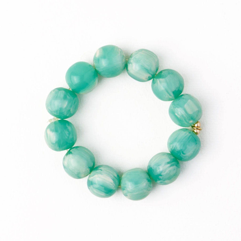 INK + ALLOY- Cece Large Resin Bead Bracelet Aqua