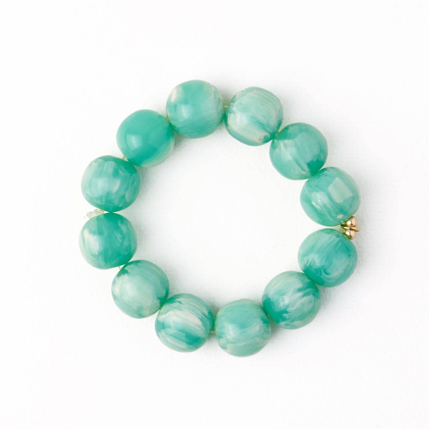 INK + ALLOY- Cece Large Resin Bead Bracelet Aqua