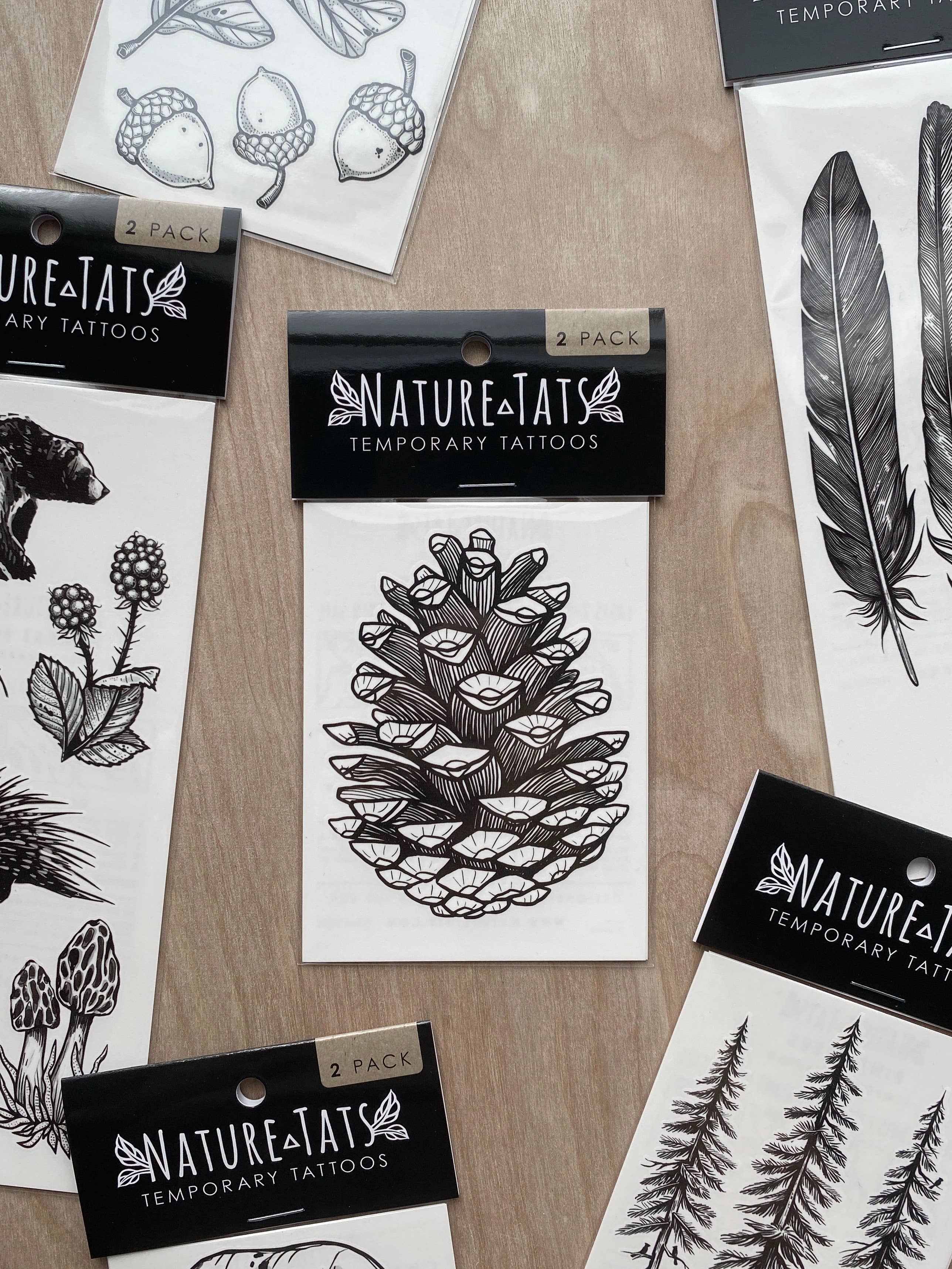 NatureTats- Pinecone Temporary Tattoo