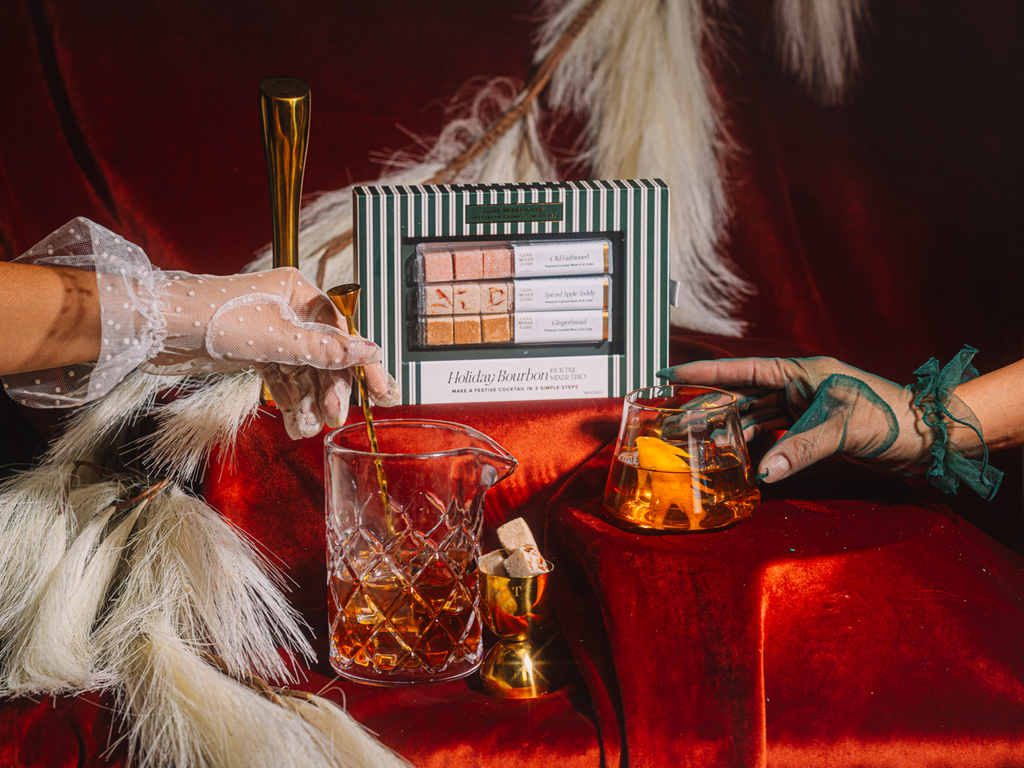 TEASPRESSA- Holiday Bourbon Cocktail Trio, Gingerbread & Apple Cubes