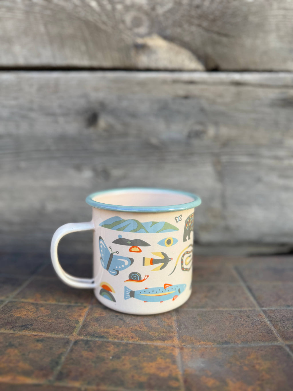 Trek Light- Enamel Coffee & Camp Mug Mountain Stream | 16oz | Trout