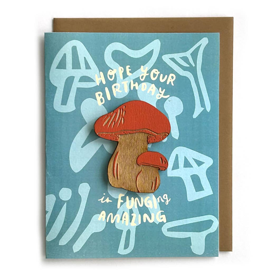 SnowMade- Funging Amazing - Mushroom Magnet w/ Birthday Card