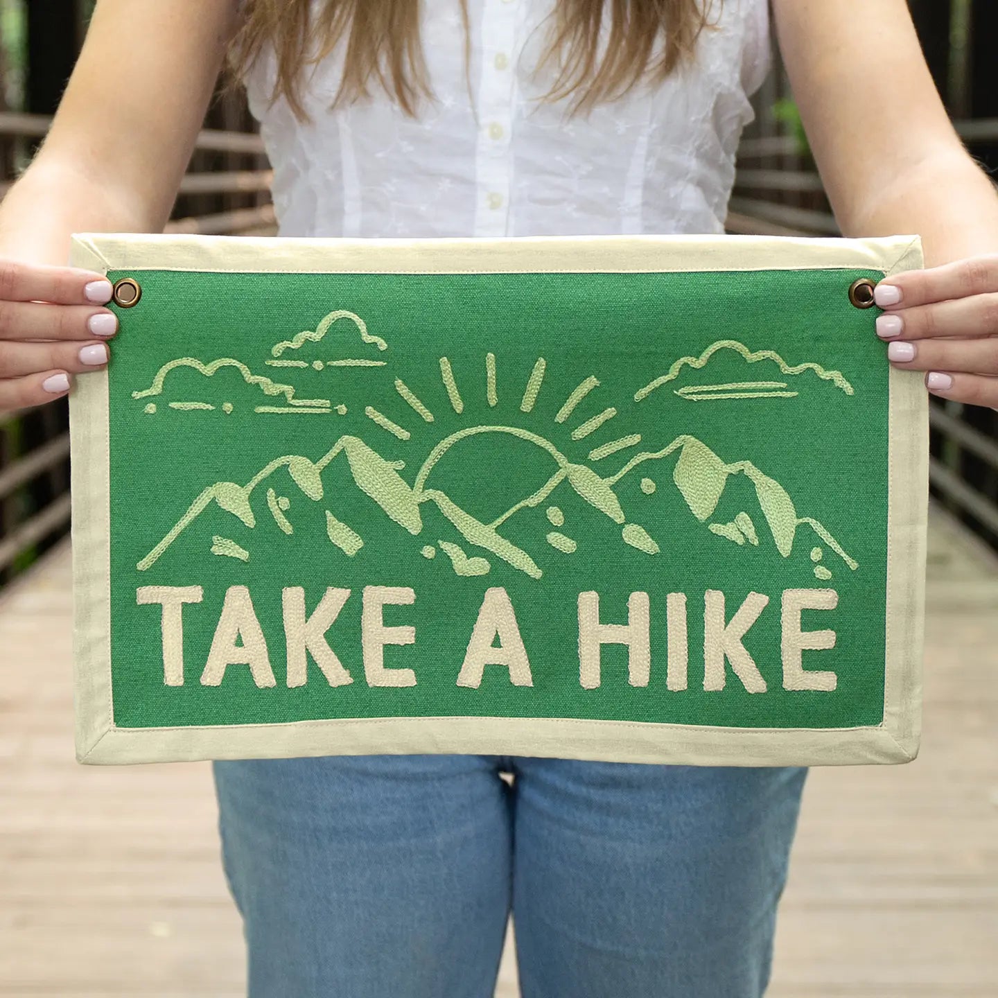 1Canoe2- Take A Hike Embroidered Canvas Banner